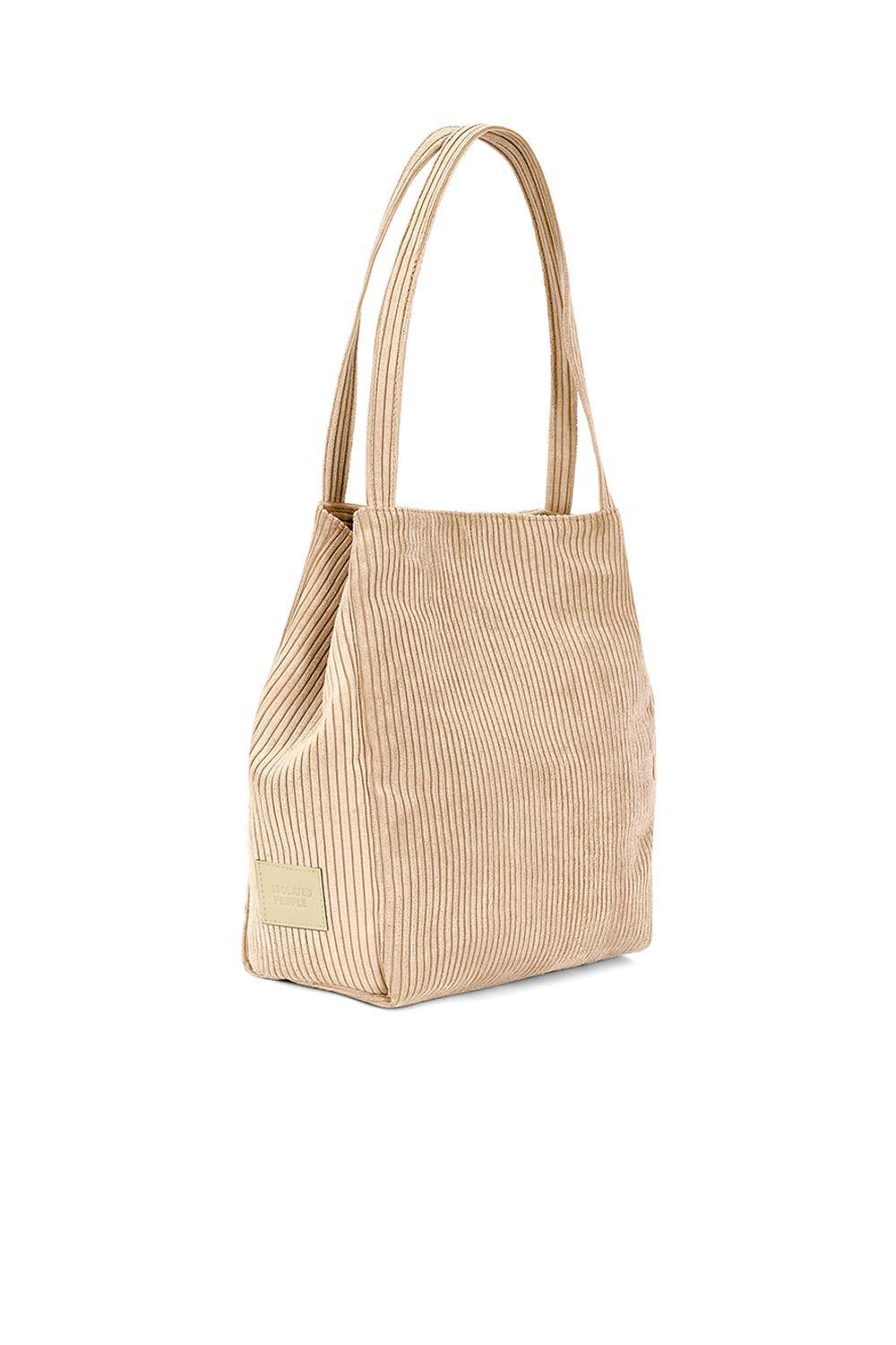 Isolated People-Beige Women's Bucket Shoulder Bag-Omuz Çantası-2-Milagron.com