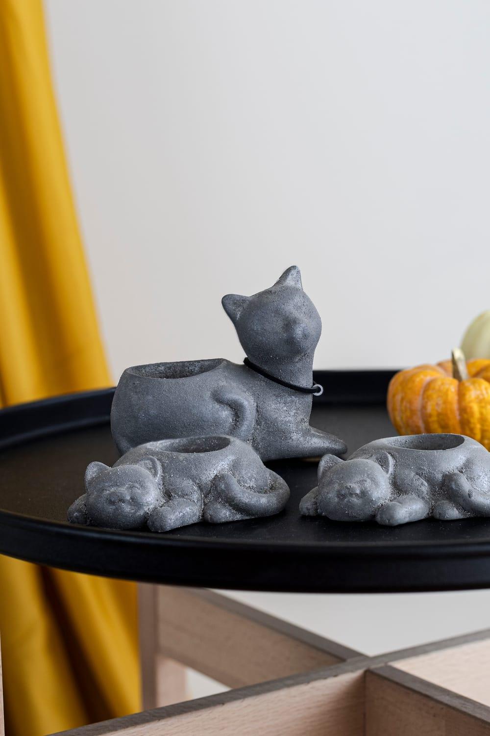 Jomo Tasarım-Beton Kedi Mumluk Seti-Mumluk & Şamdan-2-Milagron.com