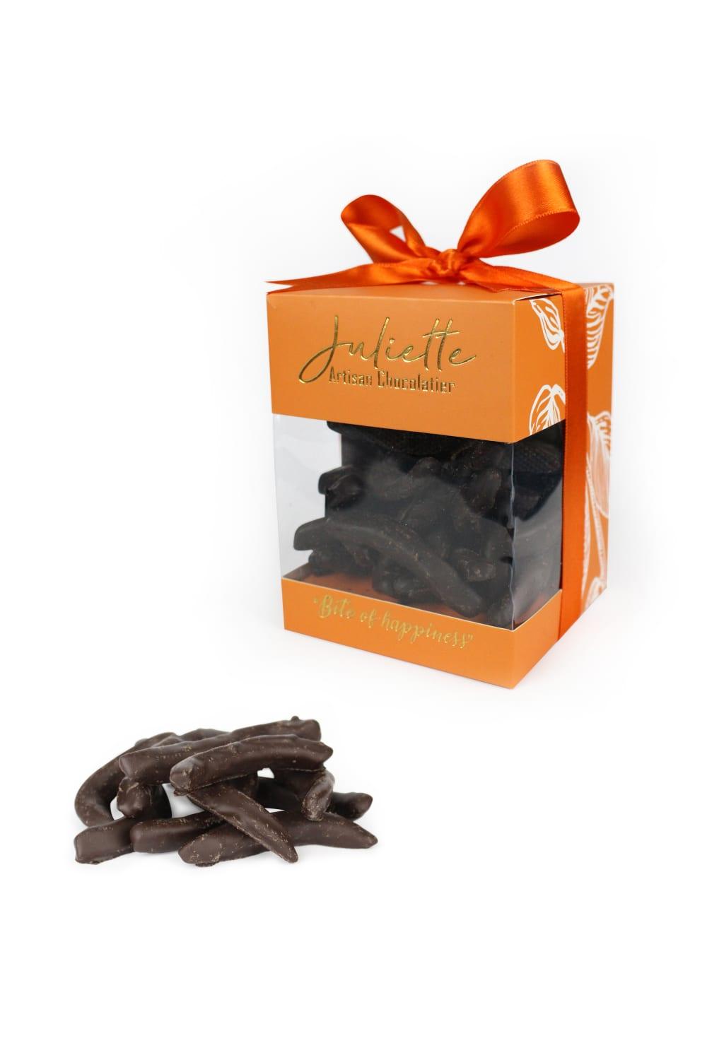 Juliette Artisan Chocolatier-Bitter Çikolata Kaplı Portakal Dilimleri 300 g.-Çikolata-1-Milagron.com
