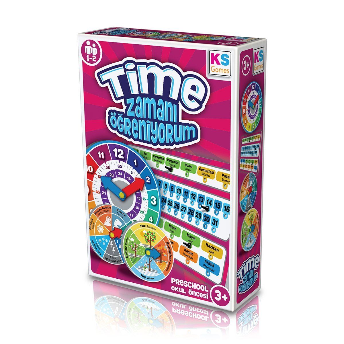 KS Puzzle-Time Zamanı Öğreniyorum / +3 Yaş-Oyun Setleri-1-Milagron.com
