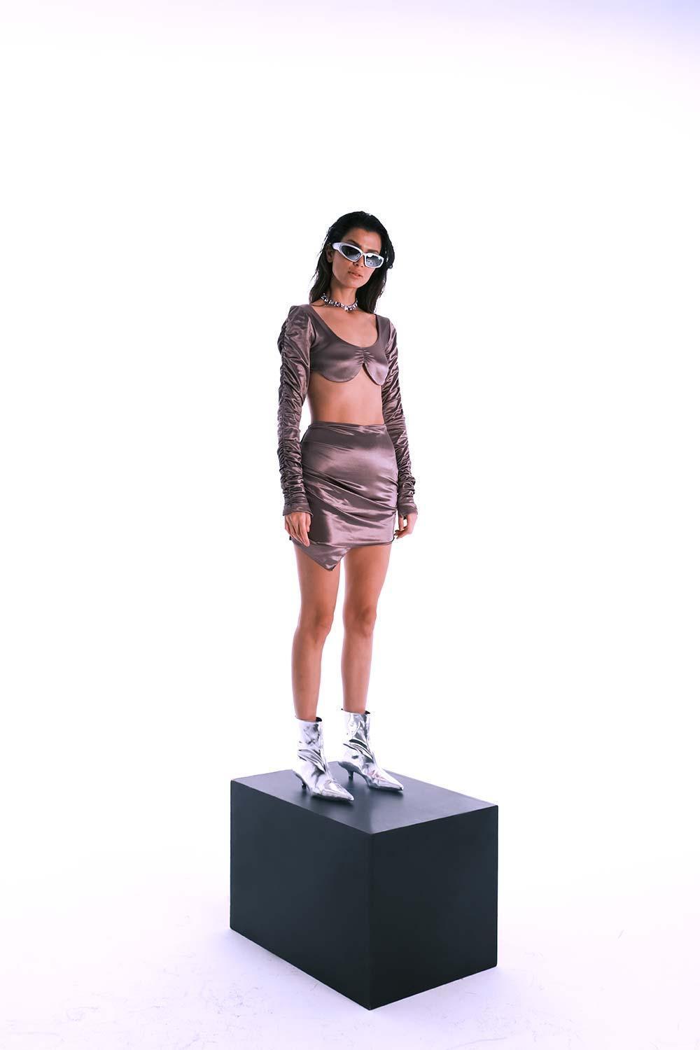 Kahshan-Belladonna Nude Skirt-Etek-4-Milagron.com