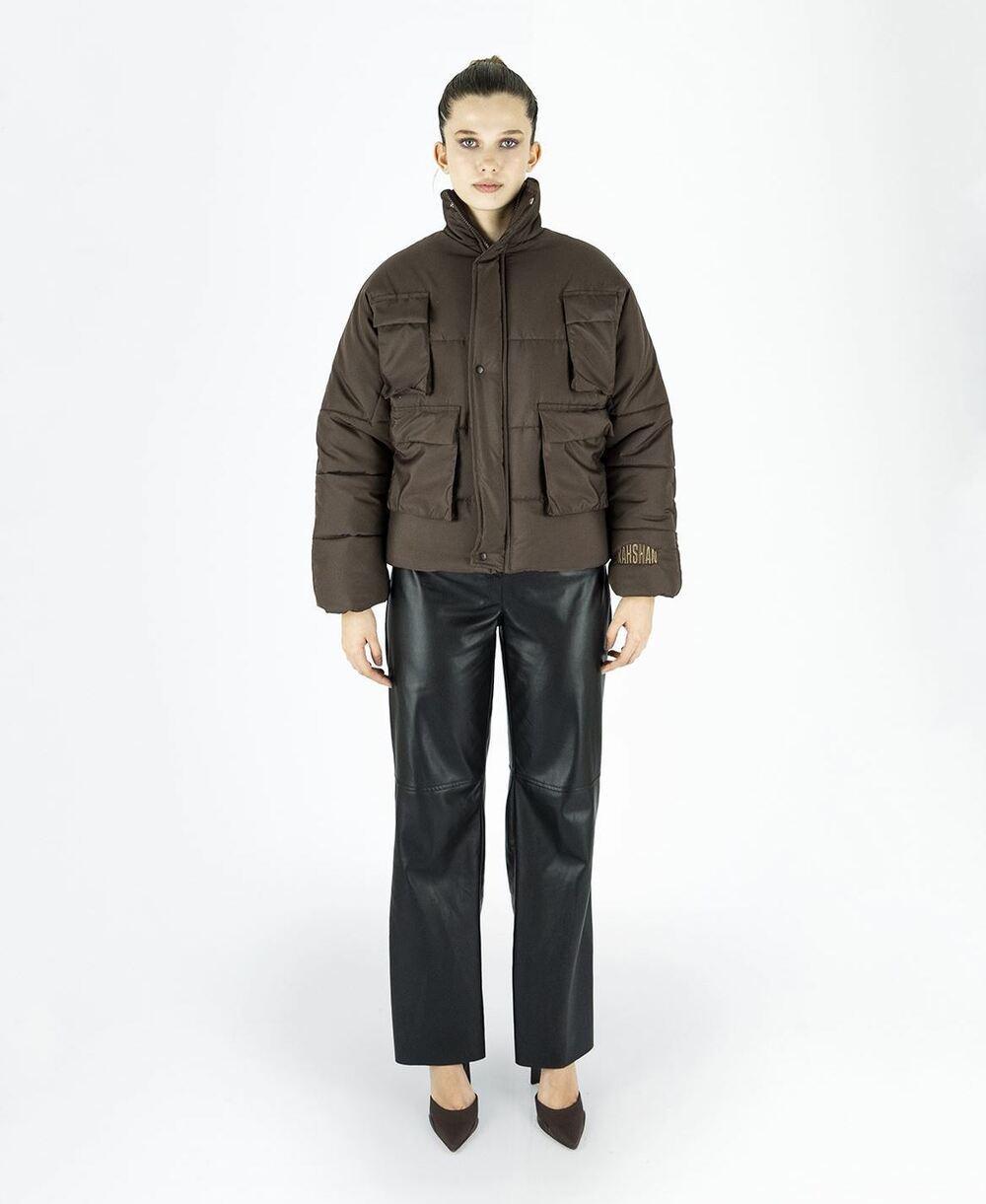 Kahshan-Chocolate 'Puffart' Padded Puffer Jacket-Mont-1-Milagron.com
