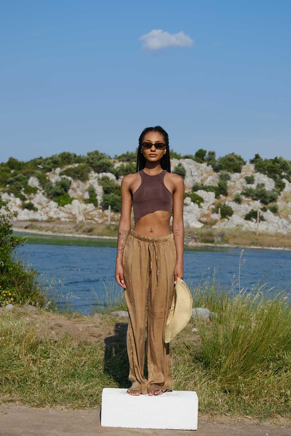 Kahshan-Delara Kahve Salaş Pantolon-Pantolon-1-Milagron.com