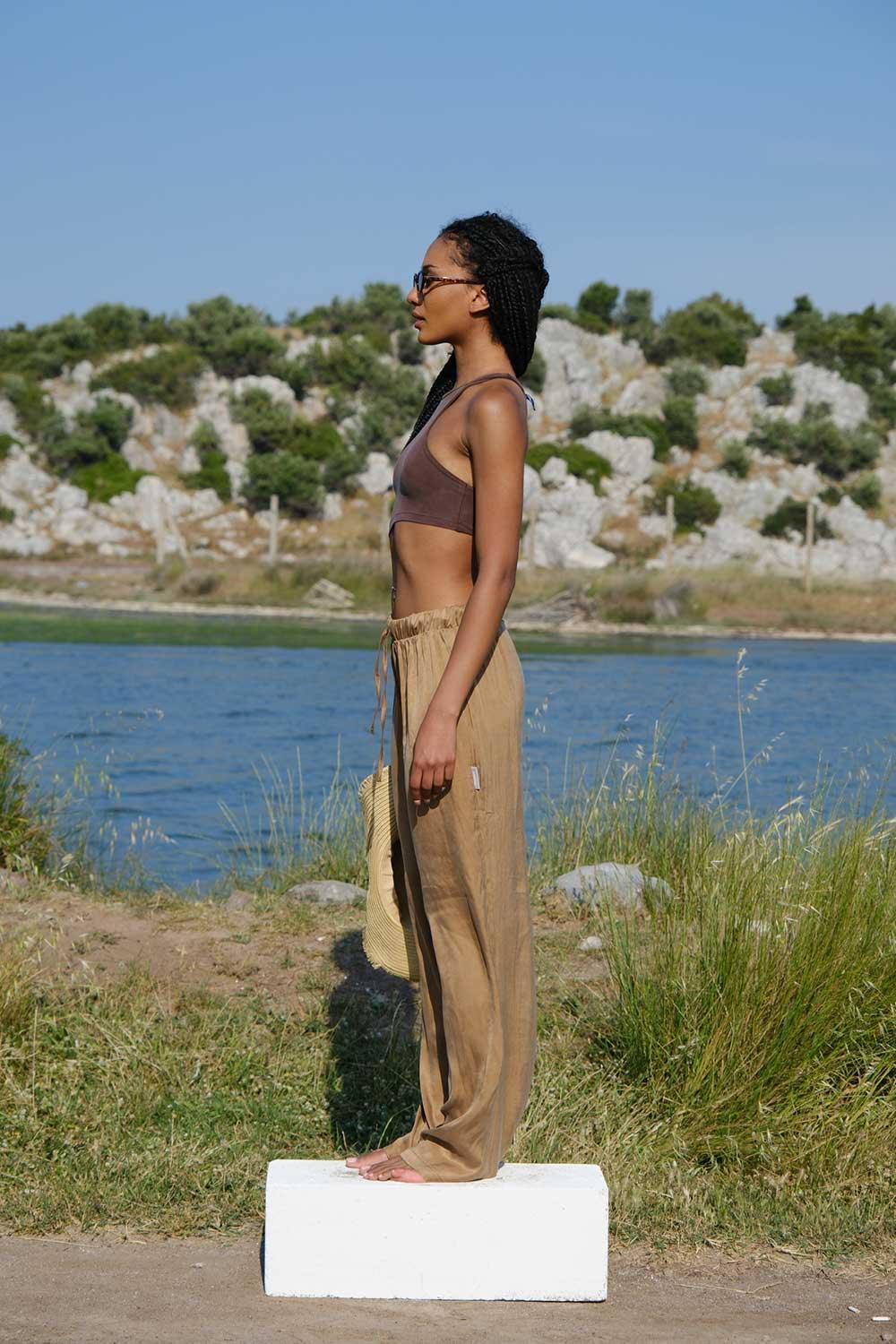 Kahshan-Delara Kahve Salaş Pantolon-Pantolon-3-Milagron.com