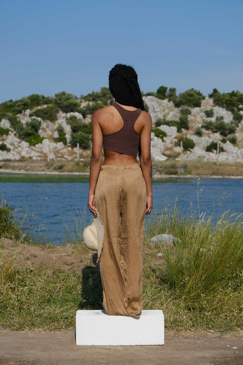 Kahshan-Delara Kahve Salaş Pantolon-Pantolon-5-Milagron.com