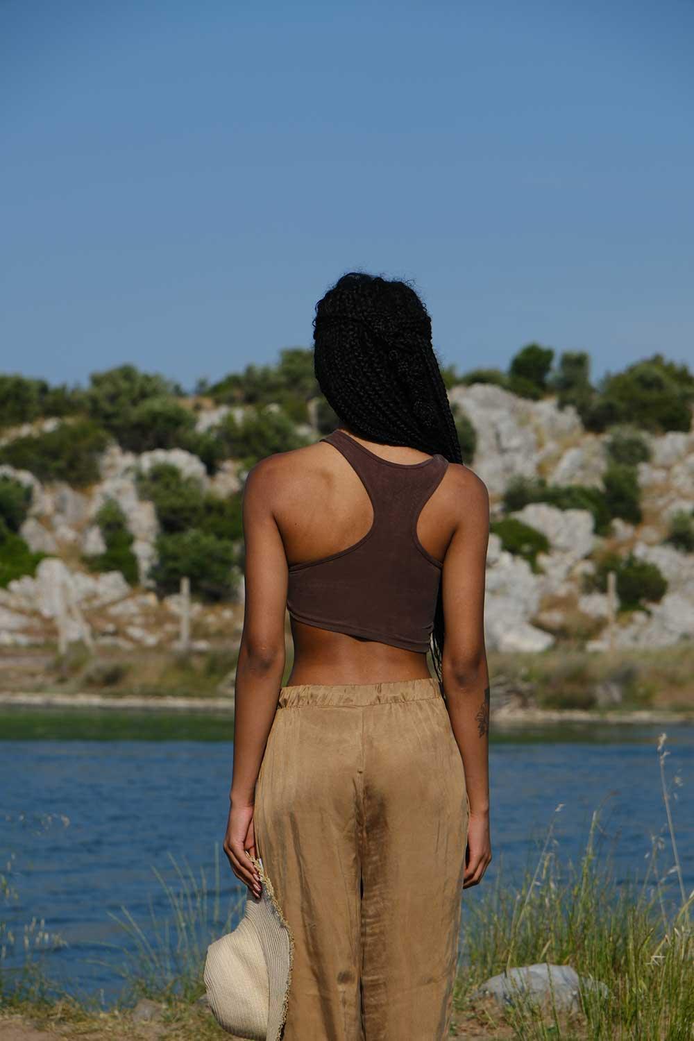 Kahshan-Delara Kahve Salaş Pantolon-Pantolon-6-Milagron.com