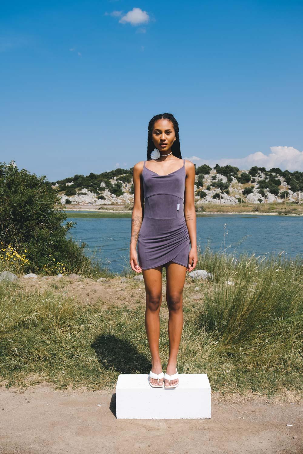 Kahshan-Vesper Mini Bamboo Dress-Elbise-1-Milagron.com