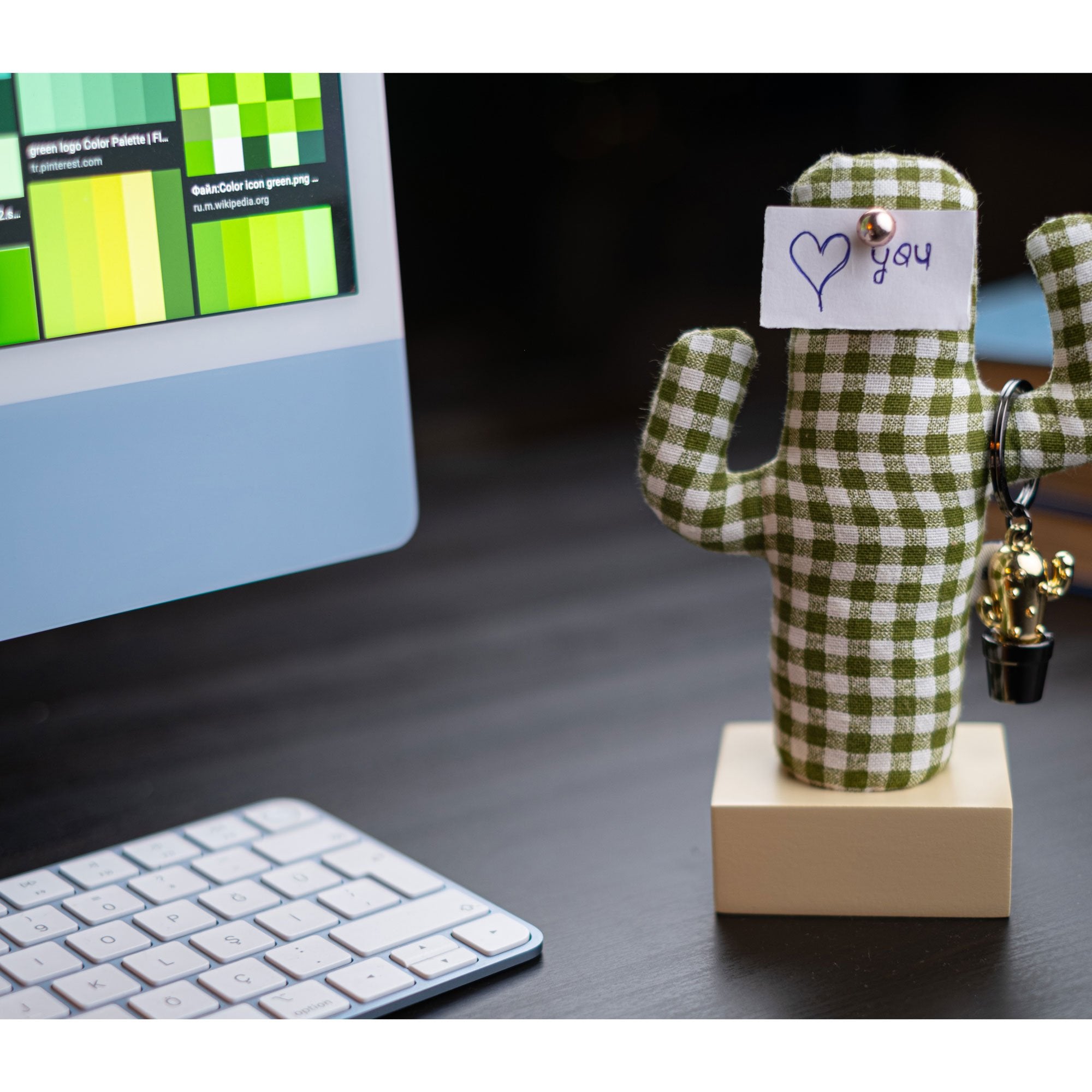 Kayigo-Cactus Lavanta Dolgulu Notluk / Pötikareli Krem-Masaüstü Organizer-3-Milagron.com