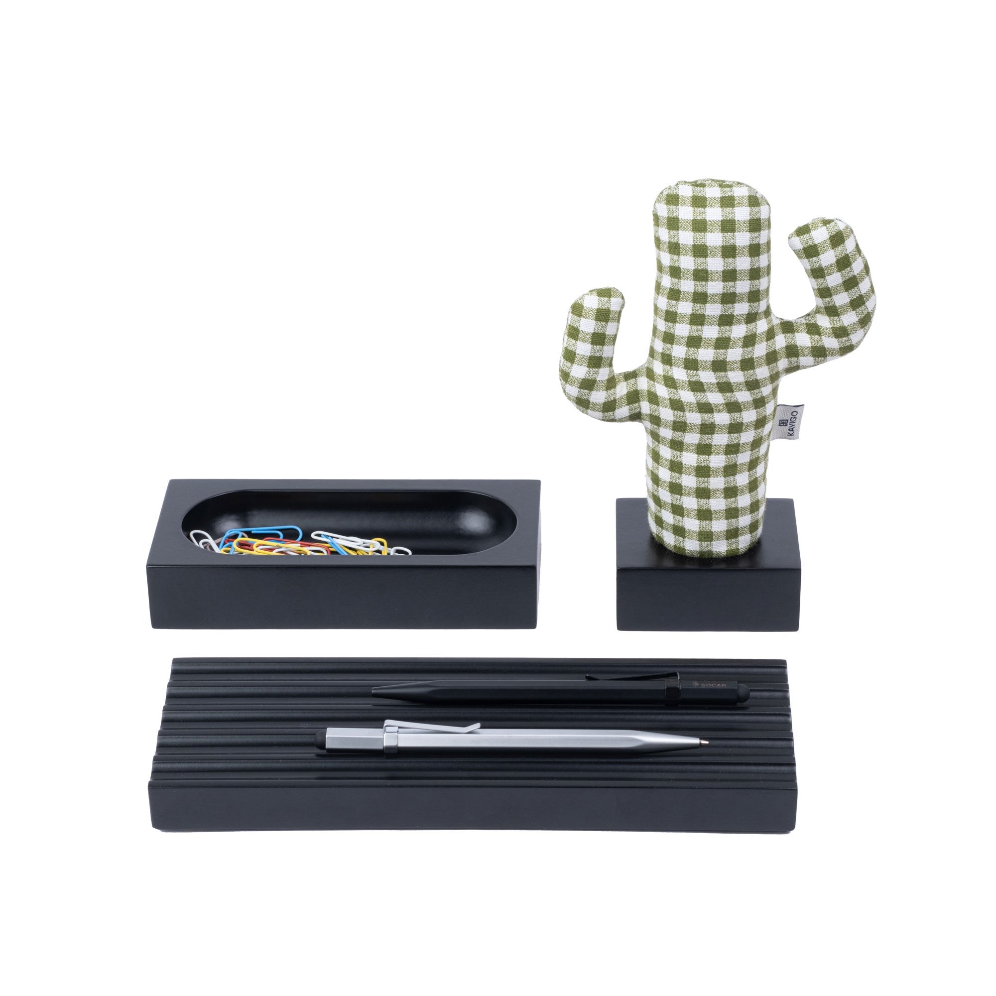 Kayigo-Cactus Lavanta Dolgulu Notluk / Pötikareli Siyah-Masaüstü Organizer-3-Milagron.com