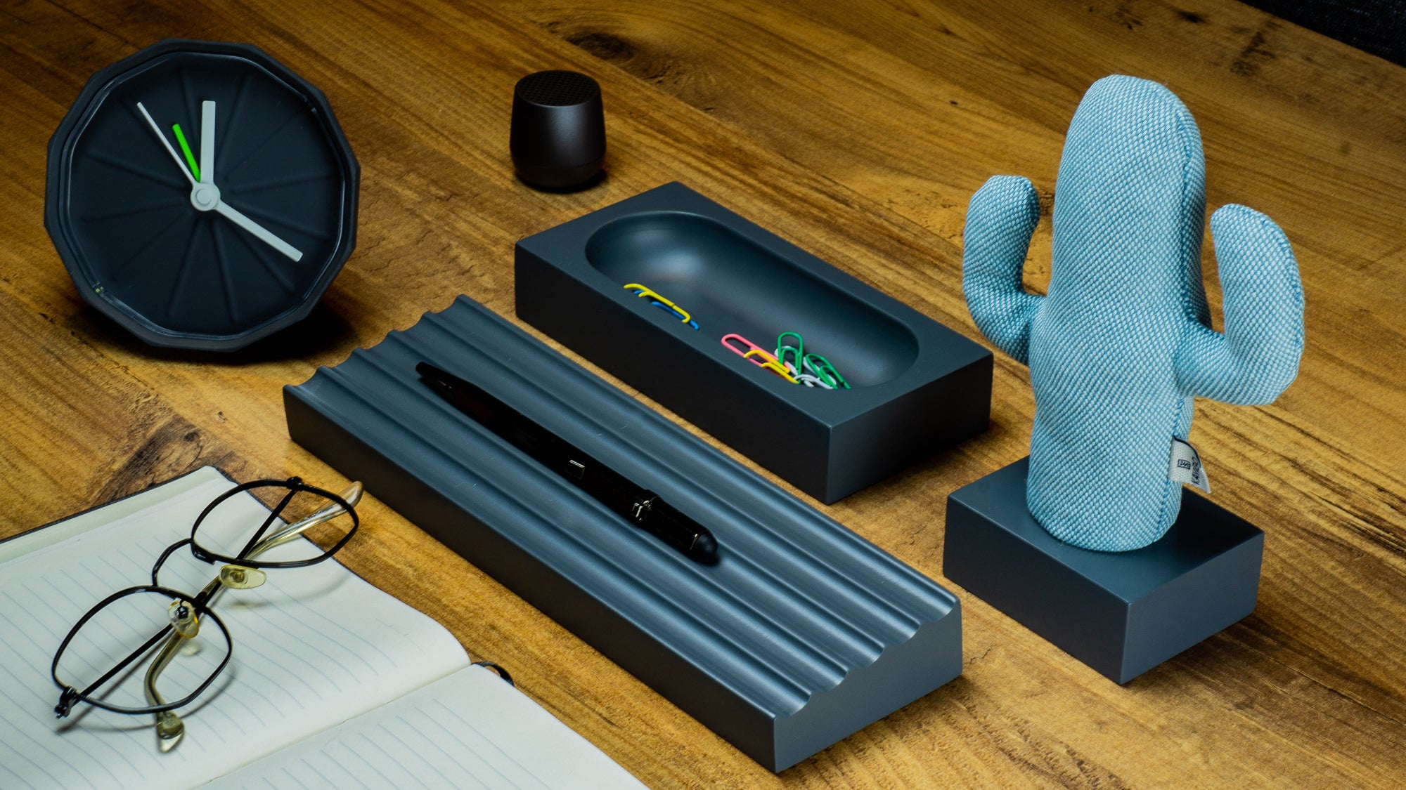 Kayigo-Gri Woody İkili Ofis Seti-Masaüstü Organizer-6-Milagron.com