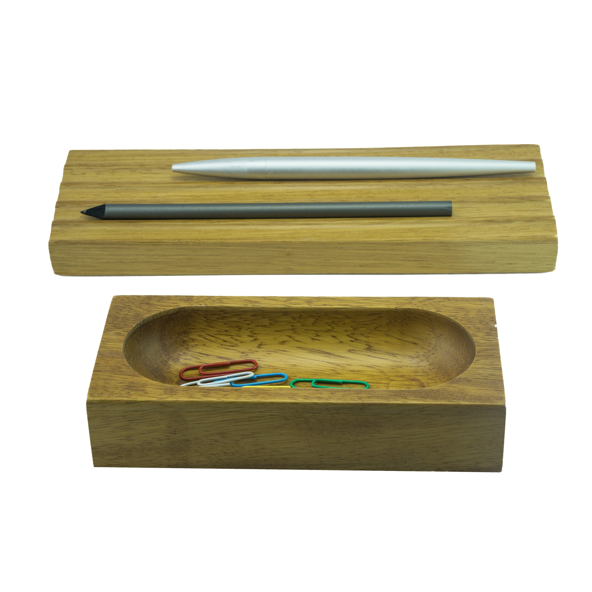 Kayigo-İroko Woody İkili Set İroko Ağacı-Masaüstü Organizer-1-Milagron.com