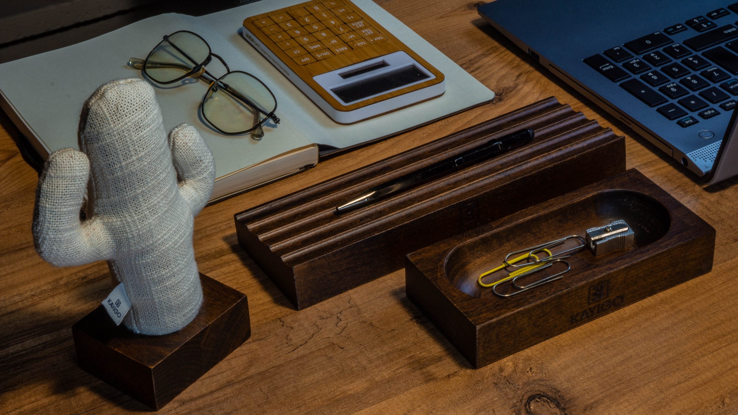 Kayigo-Koyu Kahverengi İkili Masa üstü Organizer-Masaüstü Organizer-4-Milagron.com