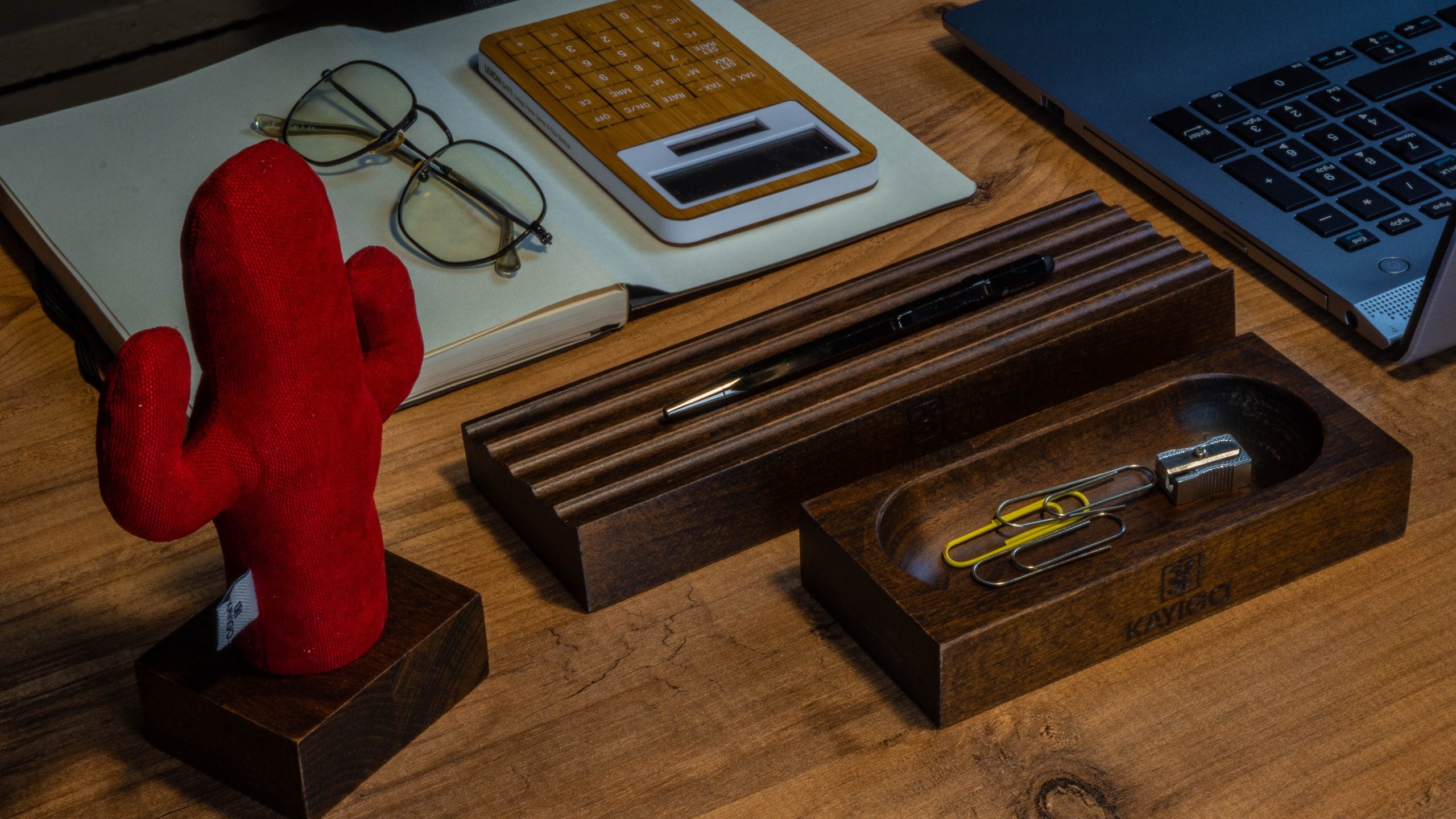 Kayigo-Koyu Kahverengi İkili Masa üstü Organizer-Masaüstü Organizer-5-Milagron.com