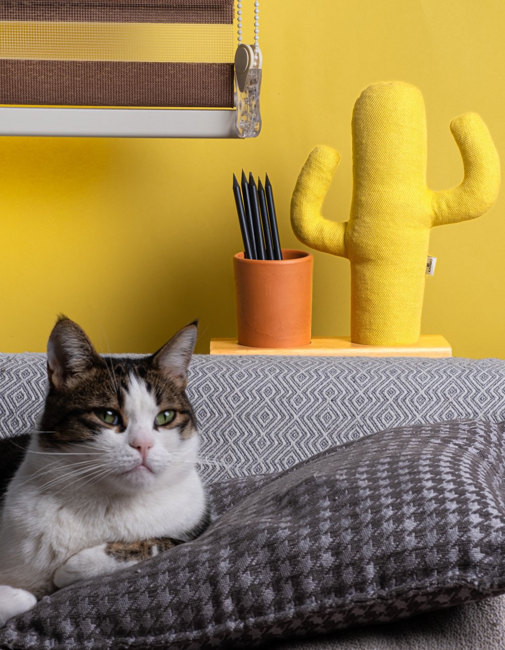 Kayigo-Lavender Kalemlik & Notluk Sarı Kaktüs-Masaüstü Organizer-6-Milagron.com