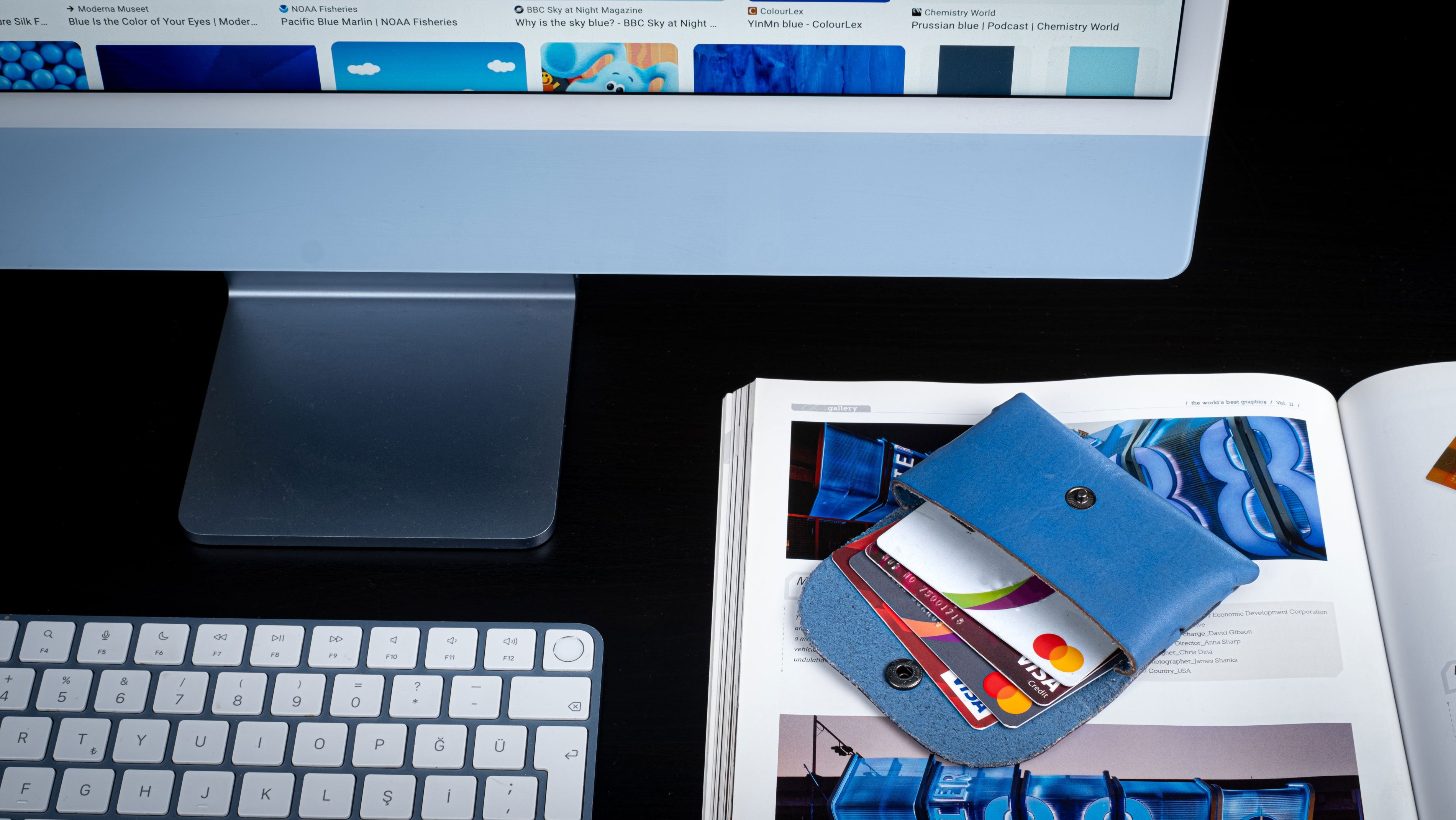 Kayigo-Marsel Kartvizitlik / Kulaklık çantası Mavi-Cüzdan & Kartlık-4-Milagron.com