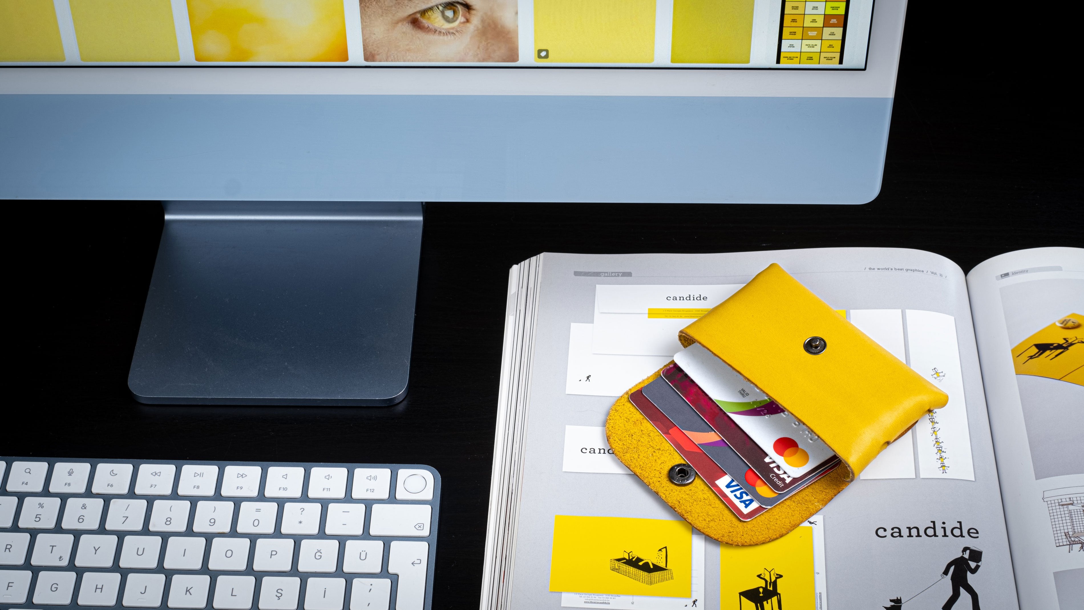 Kayigo-Marsel Kartvizitlik / Kulaklık çantası Sarı-Cüzdan & Kartlık-4-Milagron.com