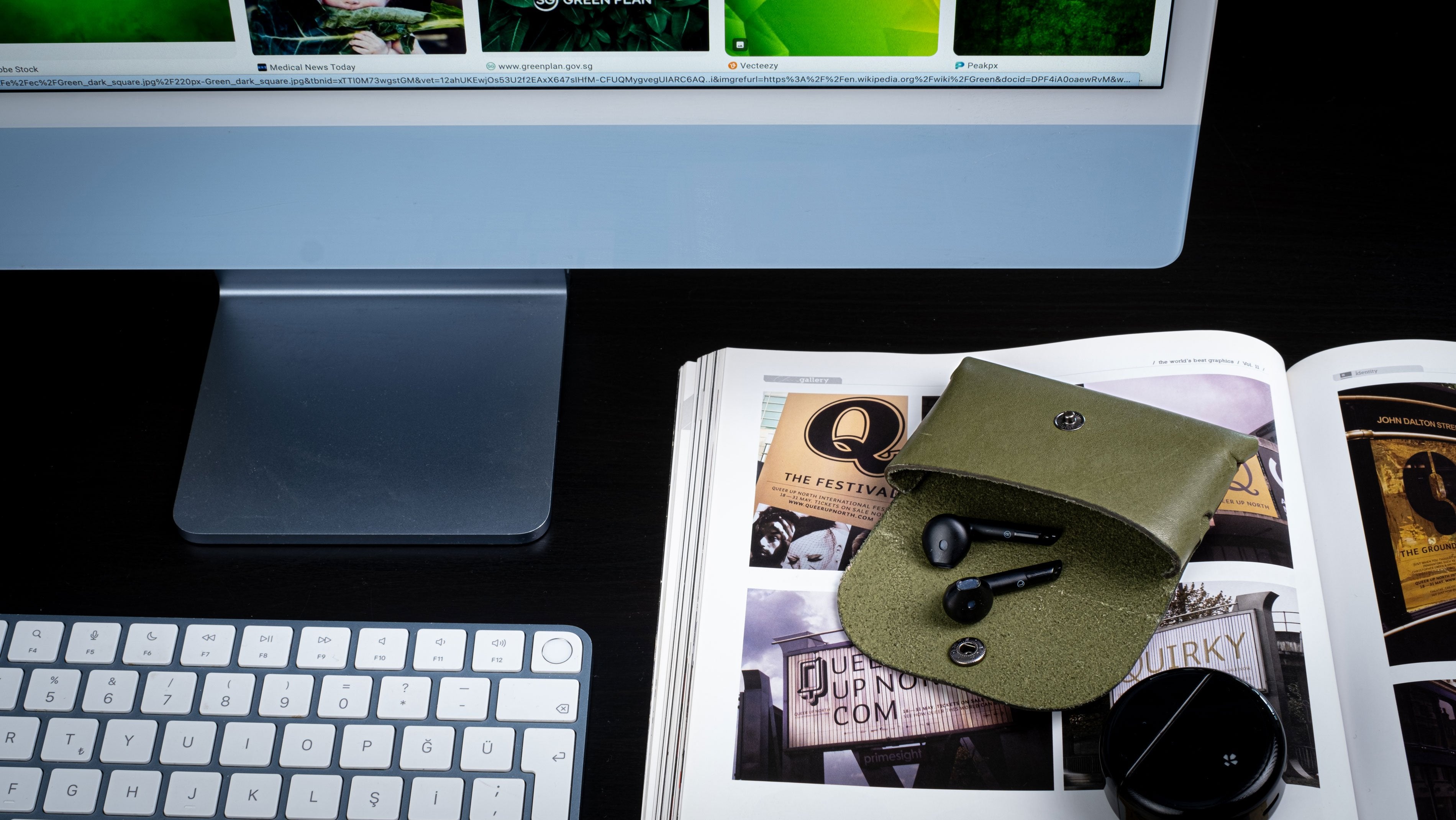 Kayigo-Marsel Kartvizitlik / Kulaklık çantası Yeşil-Cüzdan & Kartlık-3-Milagron.com