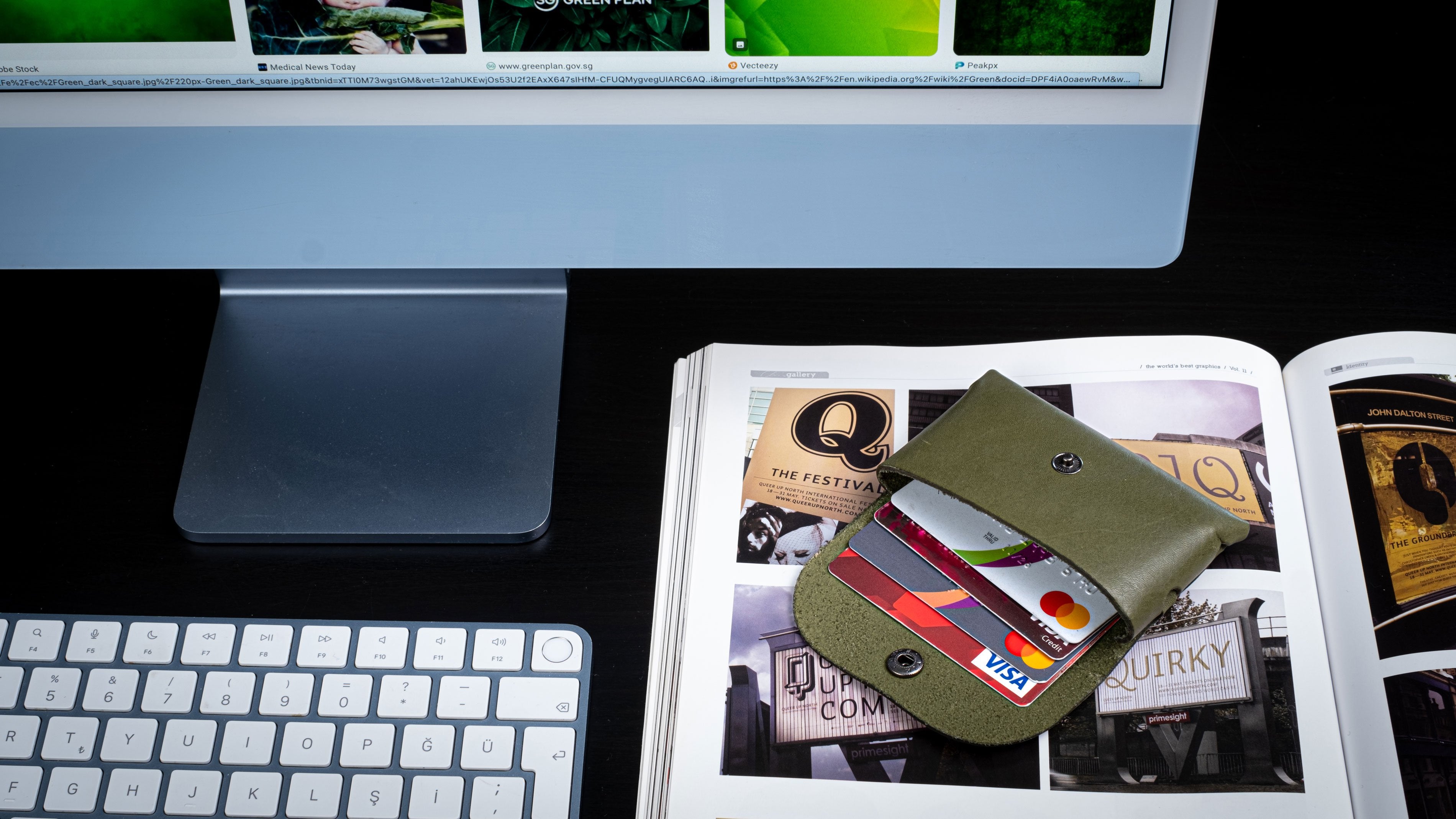 Kayigo-Marsel Kartvizitlik / Kulaklık çantası Yeşil-Cüzdan & Kartlık-4-Milagron.com