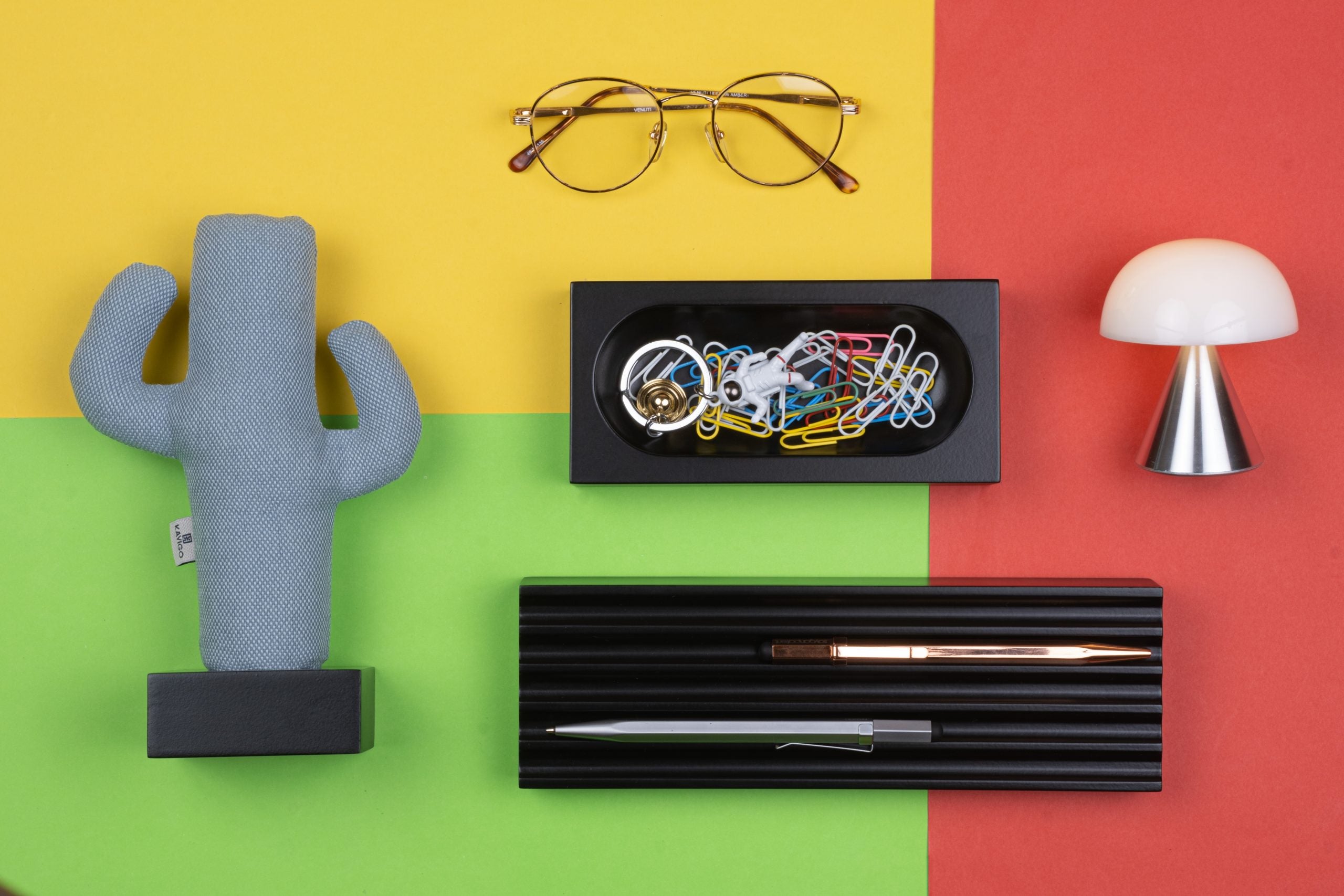 Kayigo-Siyah Woody Mavi Cactus üçlü Set-Masaüstü Organizer-2-Milagron.com