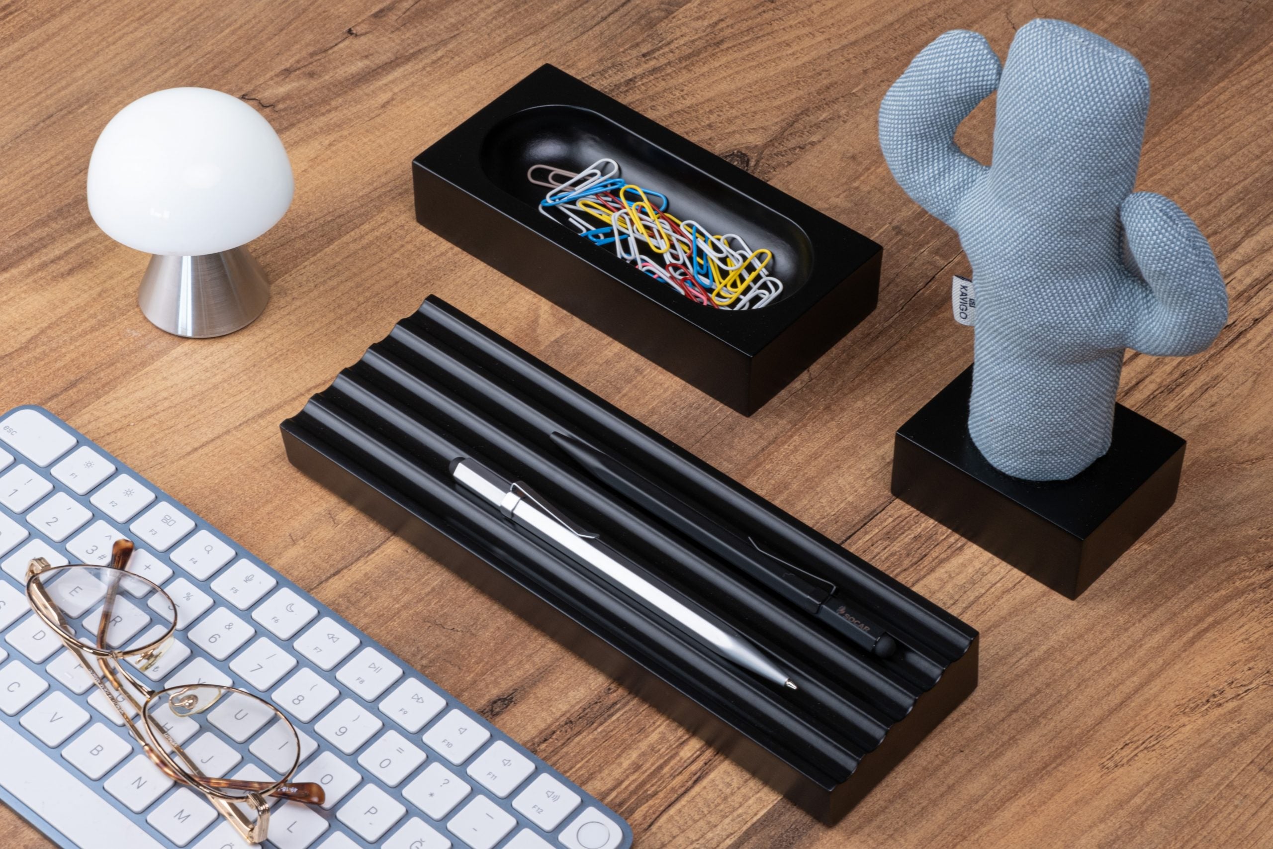 Kayigo-Siyah Woody Mavi Cactus üçlü Set-Masaüstü Organizer-3-Milagron.com