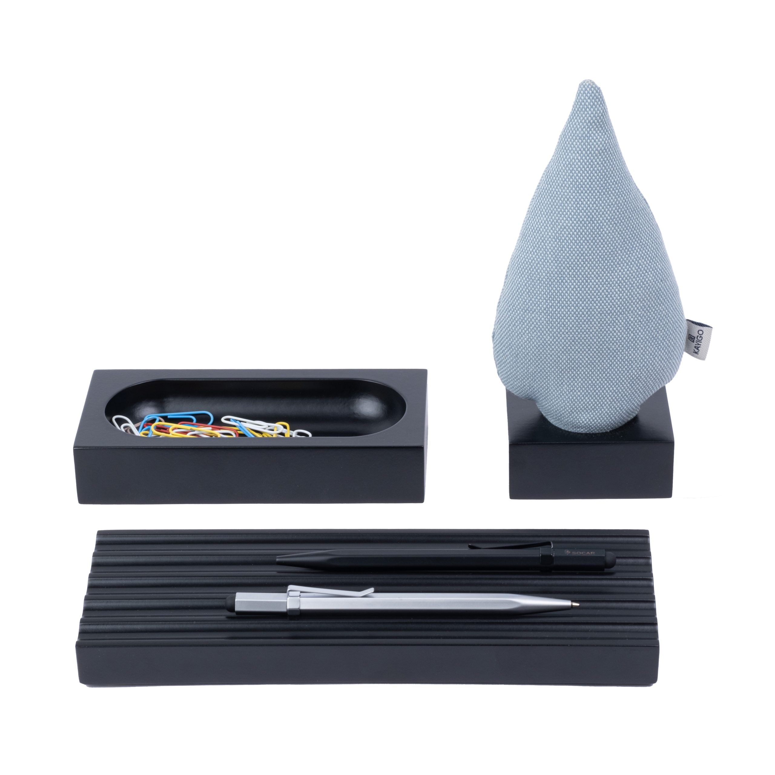 Kayigo-Siyah Woody Mavi Ladin üçlü Set-Masaüstü Organizer-1-Milagron.com