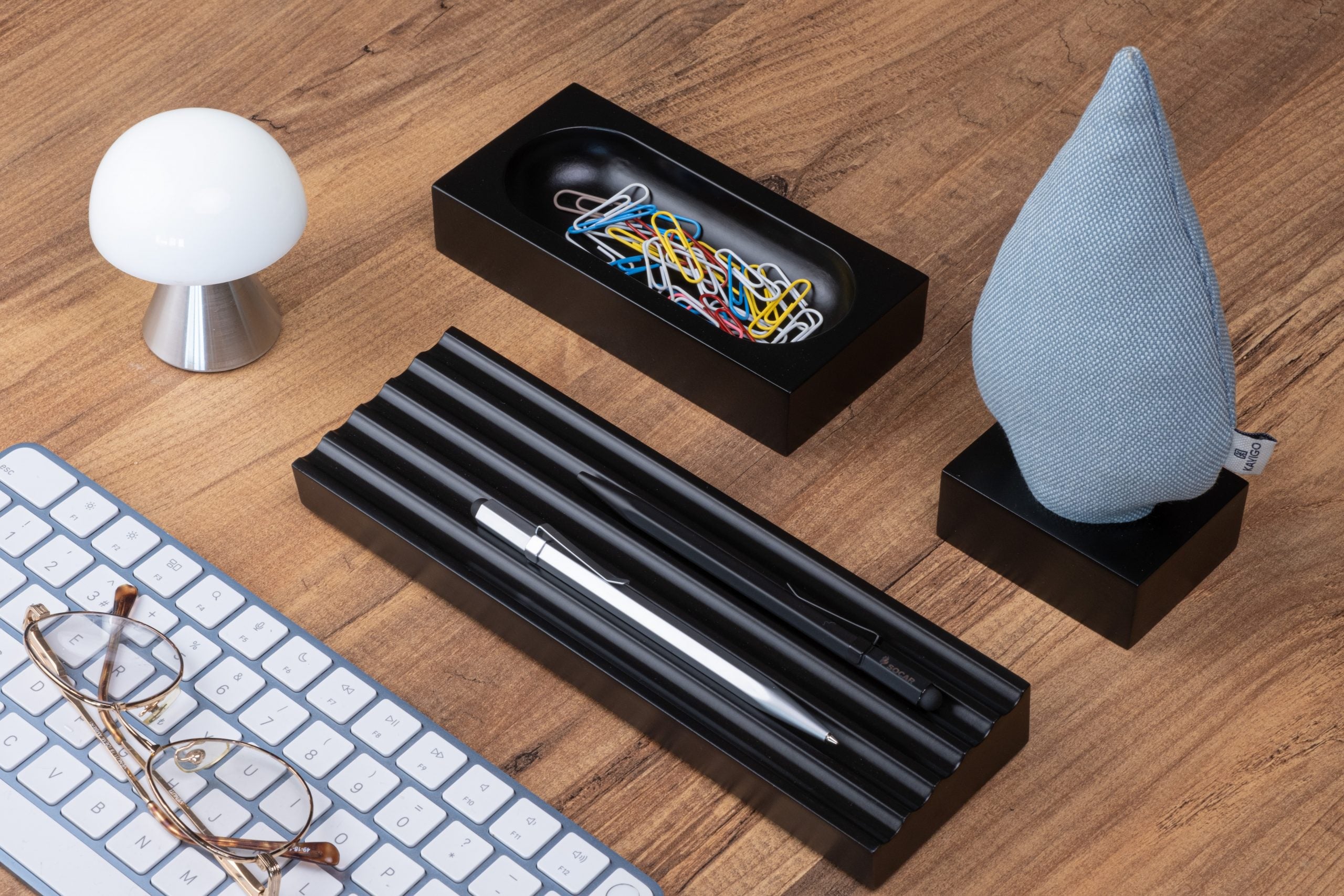 Kayigo-Siyah Woody Mavi Ladin üçlü Set-Masaüstü Organizer-3-Milagron.com