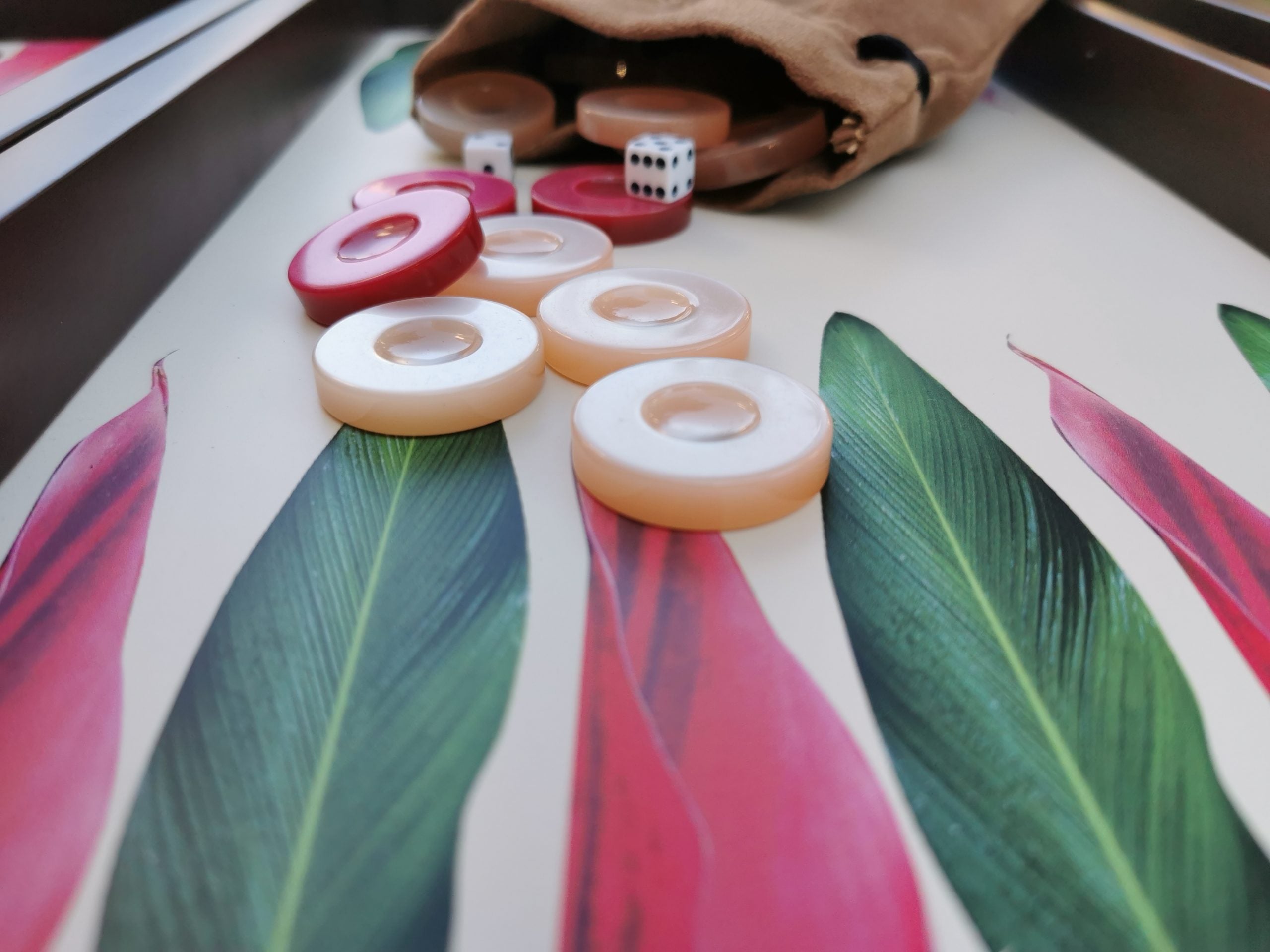 Kayigo-Tavla Pembe çi̇çek Desenli̇-Tavla-2-Milagron.com