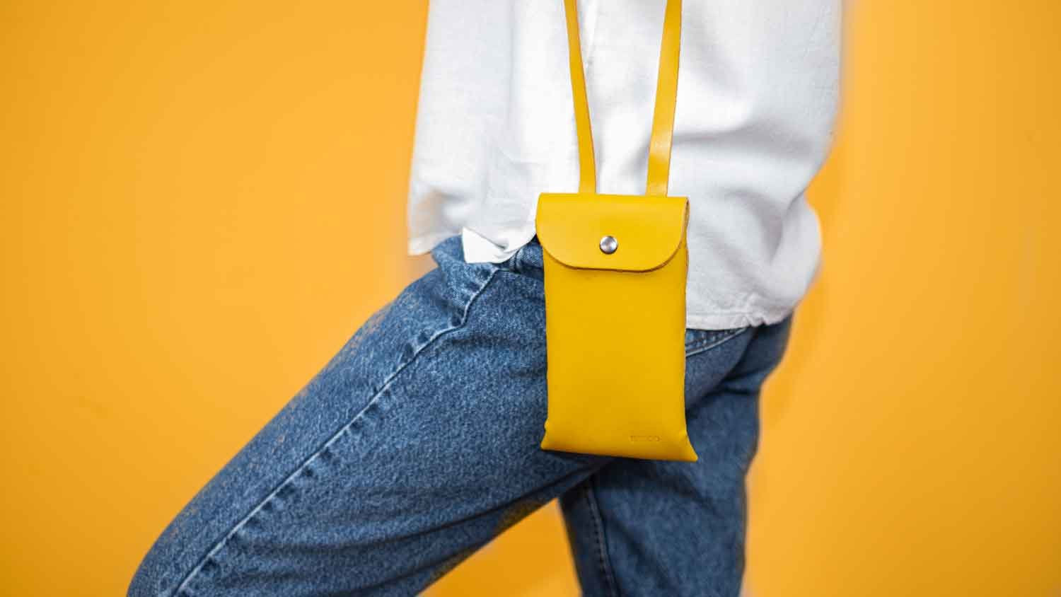 Kayigo-Toby Omuz Askılı çanta Sarı-Telefon Çantası-3-Milagron.com