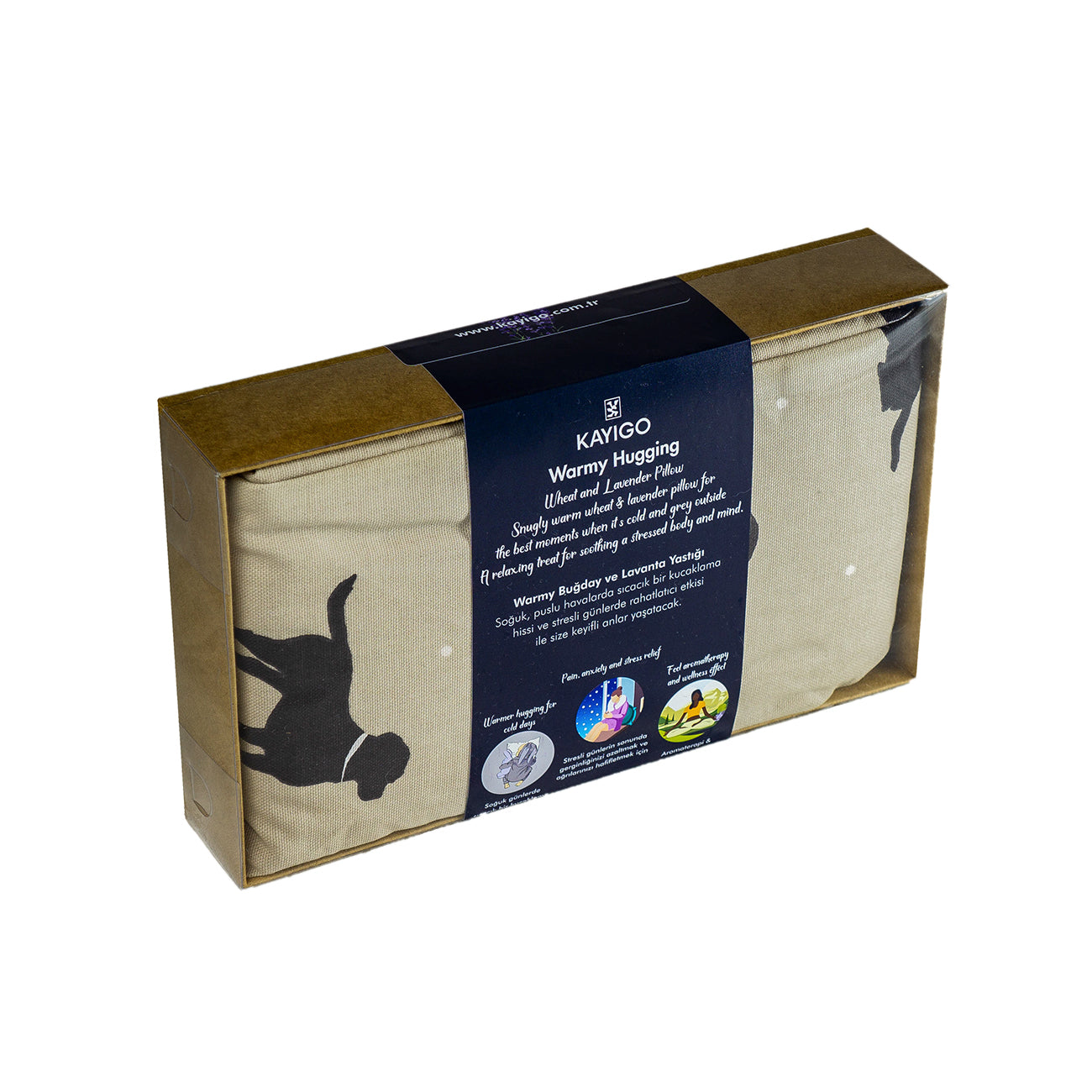 Kayigo-Warmy Ilık Sarılma Yastığı Black Dog-Boyun Yastığı-4-Milagron.com
