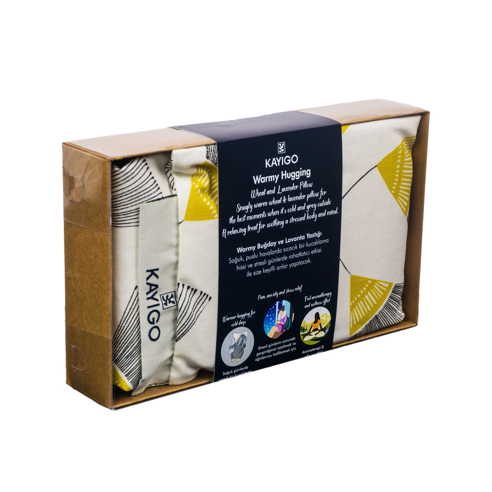 Kayigo-Warmy Lavantalı Ilık Sarılma Yastığı Hardal çiçeği-Boyun Yastığı-3-Milagron.com