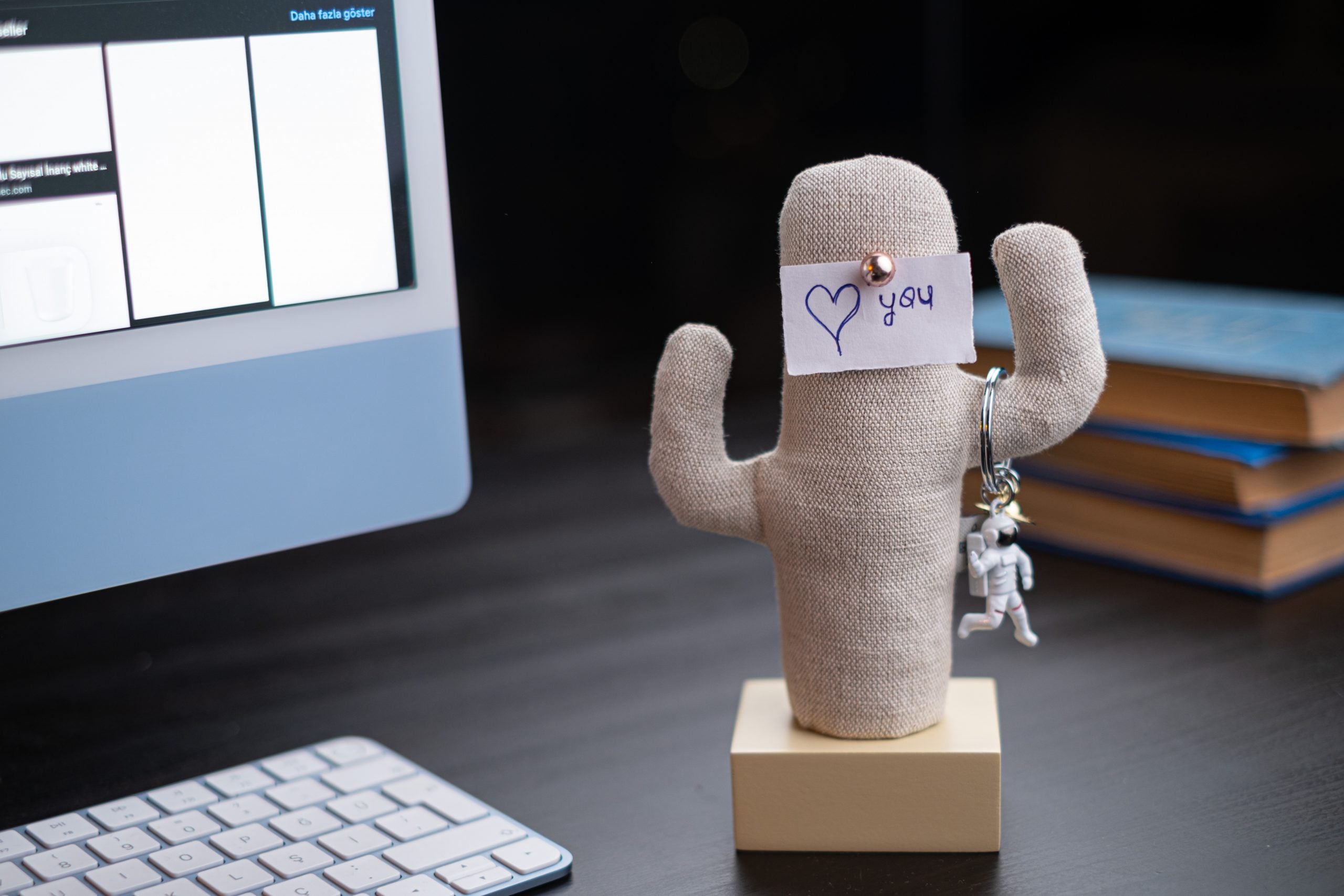 Kayigo-Woody Krem üçlü Ofis Seti Bej Cactus-Masaüstü Organizer-6-Milagron.com