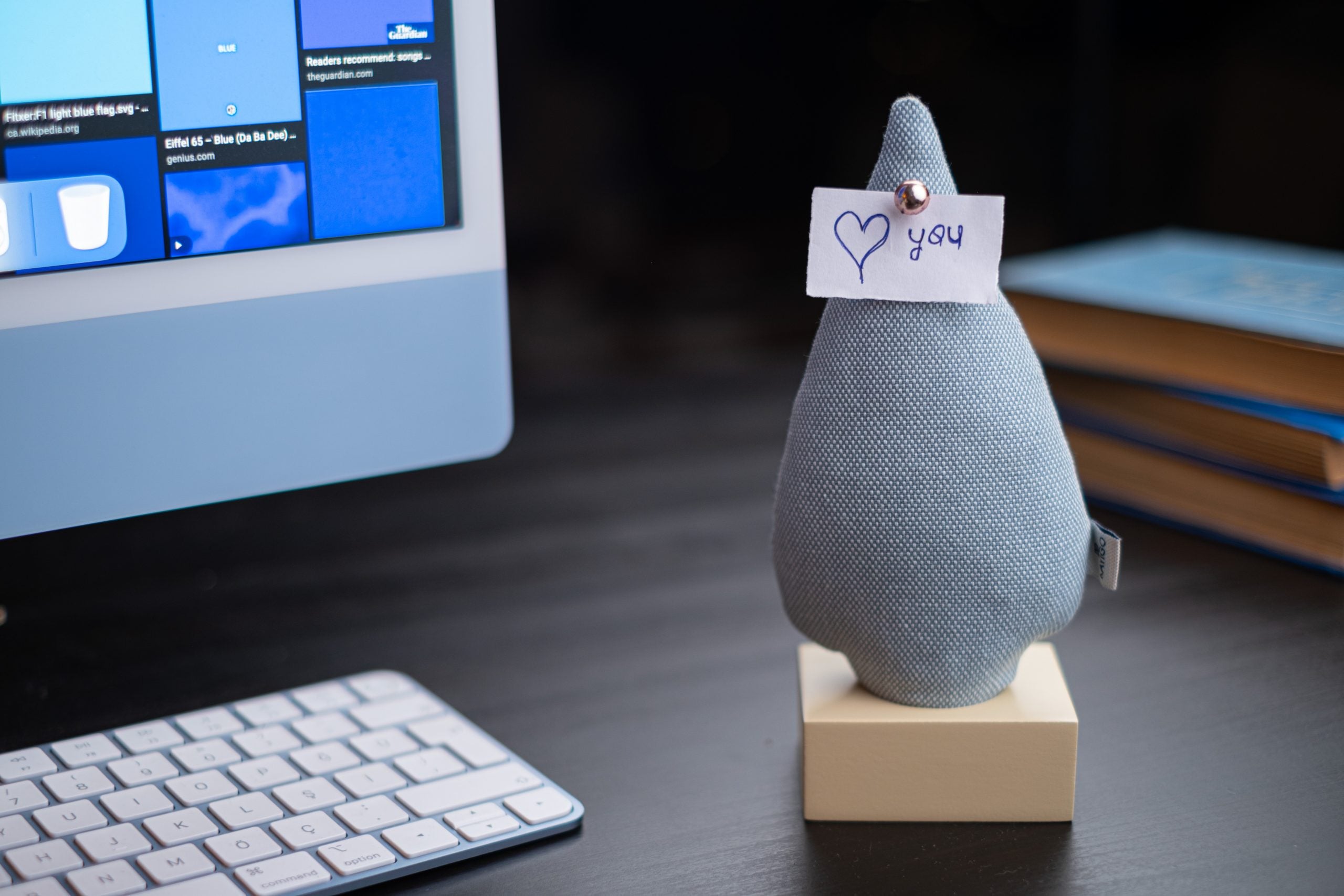 Kayigo-Woody Krem üçlü Ofis Seti Mavi Ladin-Masaüstü Organizer-2-Milagron.com