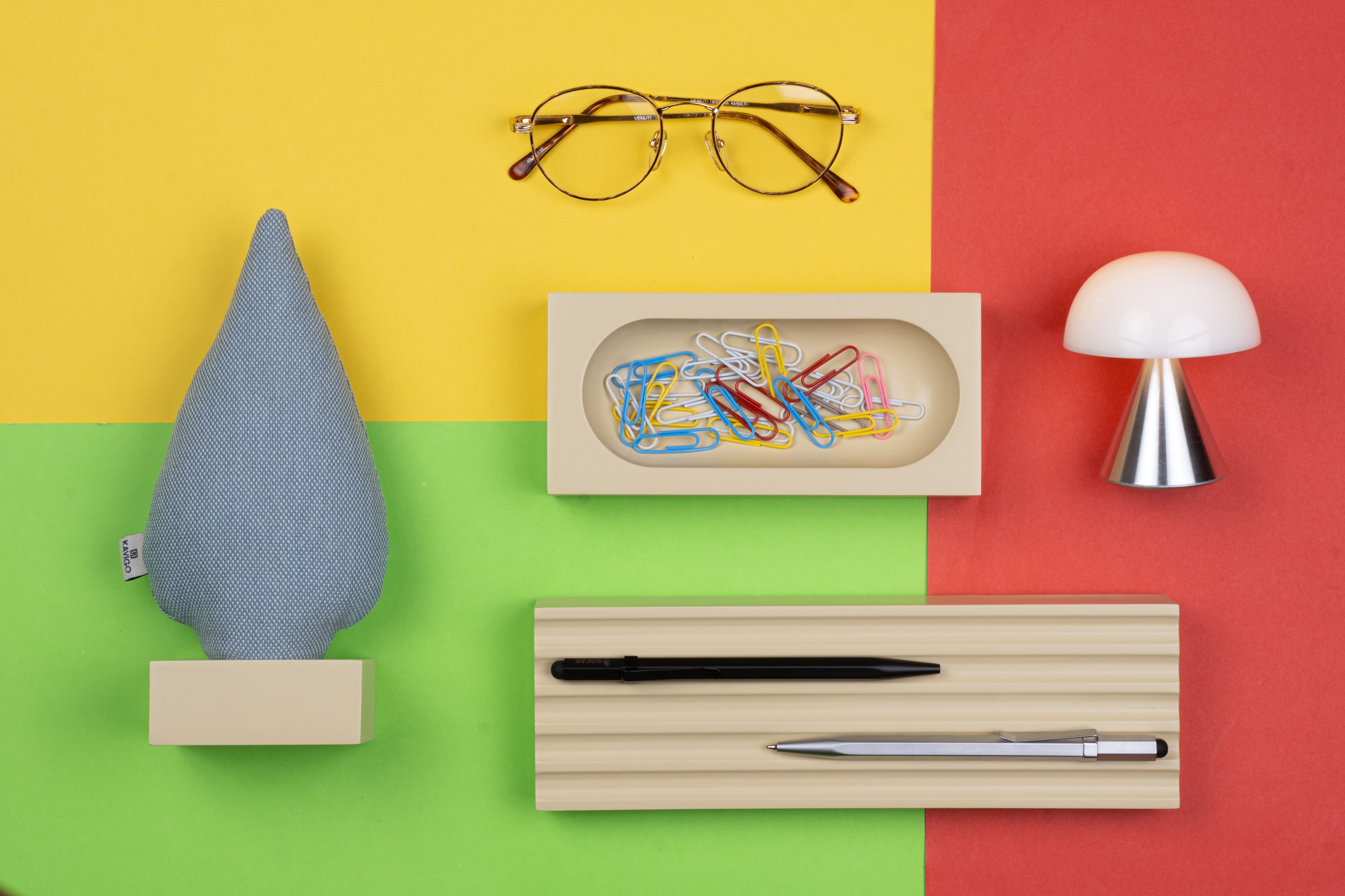 Kayigo-Woody Krem üçlü Ofis Seti Mavi Ladin-Masaüstü Organizer-4-Milagron.com