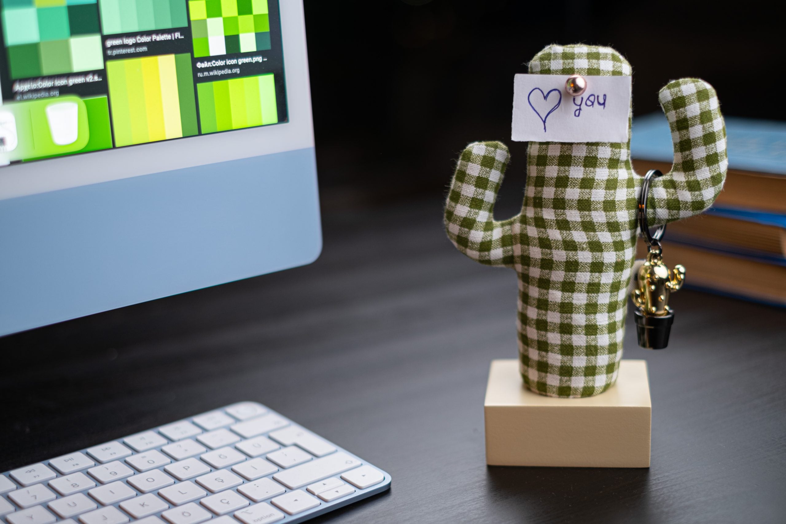 Kayigo-Woody Krem üçlü Ofis Seti Pötikareli Cactus-Masaüstü Organizer-5-Milagron.com