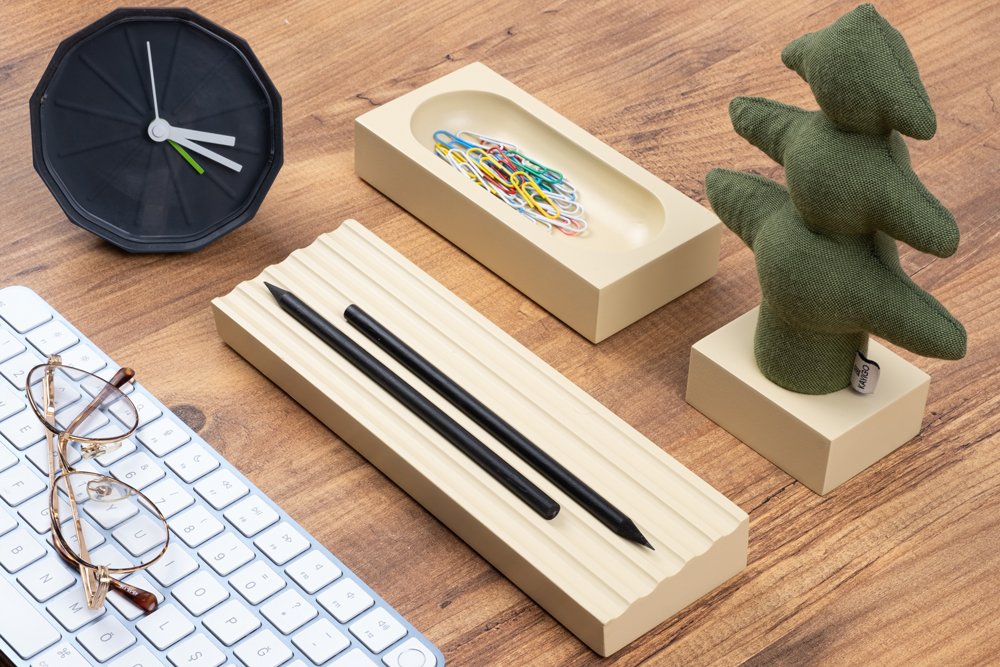 Kayigo-Woody Krem üçlü Ofis Seti Yeşil çam-Masaüstü Organizer-2-Milagron.com