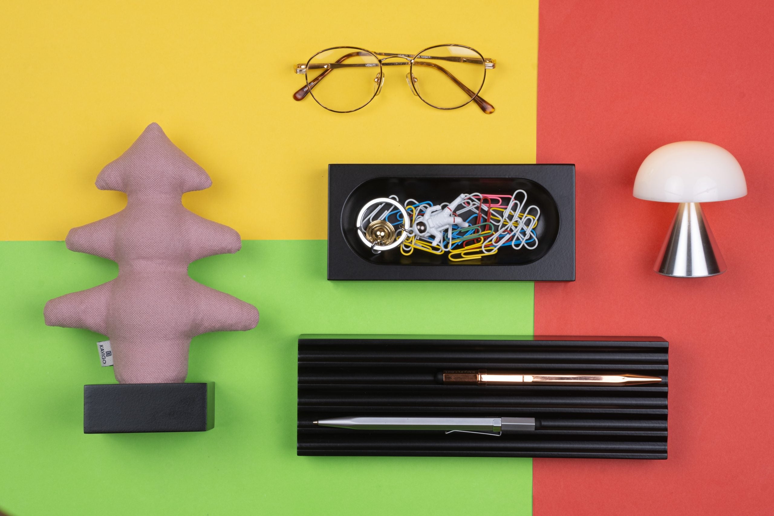 Kayigo-Woody Siyah üçlü Ofis Seti Pembe çam-Masaüstü Organizer-2-Milagron.com