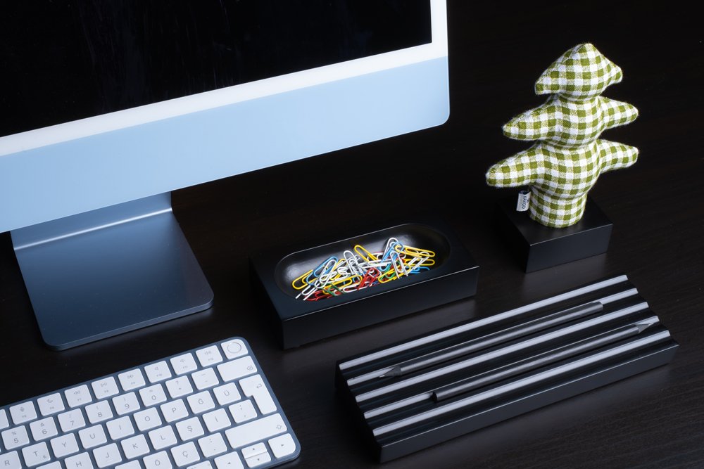 Kayigo-Woody Siyah üçlü Ofis Seti Pötikareli çam-Masaüstü Organizer-2-Milagron.com