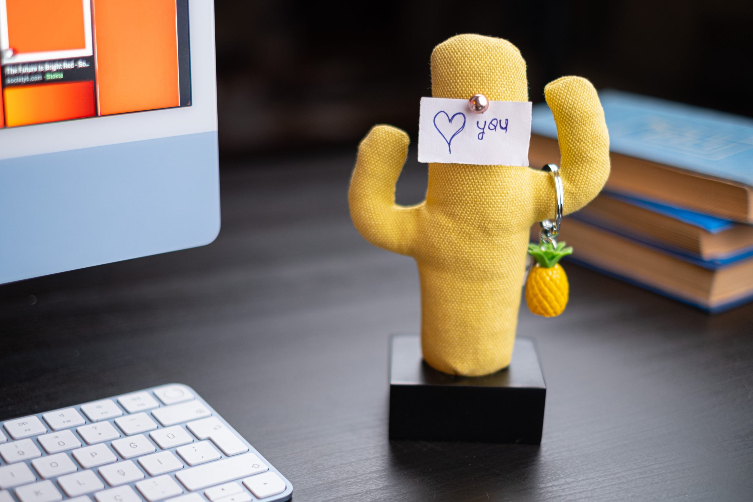 Kayigo-Woody Siyah üçlü Ofis Seti Sarı Cactus-Masaüstü Organizer-5-Milagron.com