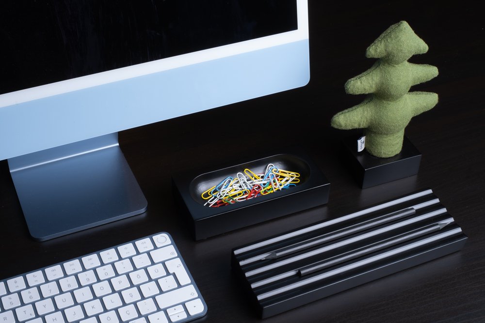 Kayigo-Woody Siyah üçlü Ofis Seti Yeşil çam-Masaüstü Organizer-3-Milagron.com