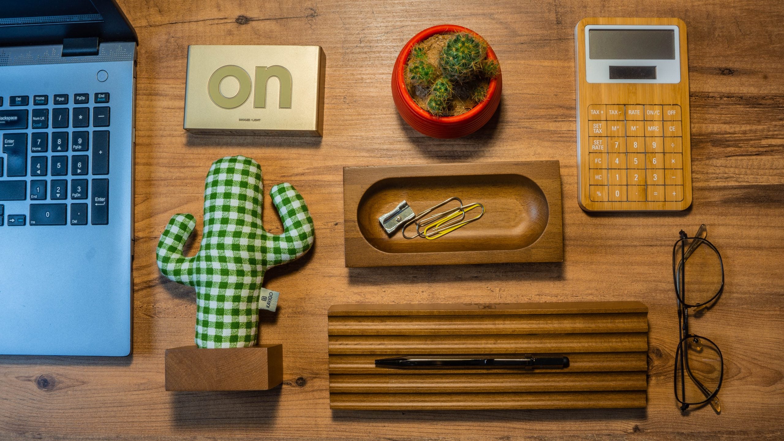 Kayigo-Woody üçlü Ofis Seti Açık Kahverengi-Masaüstü Organizer-2-Milagron.com