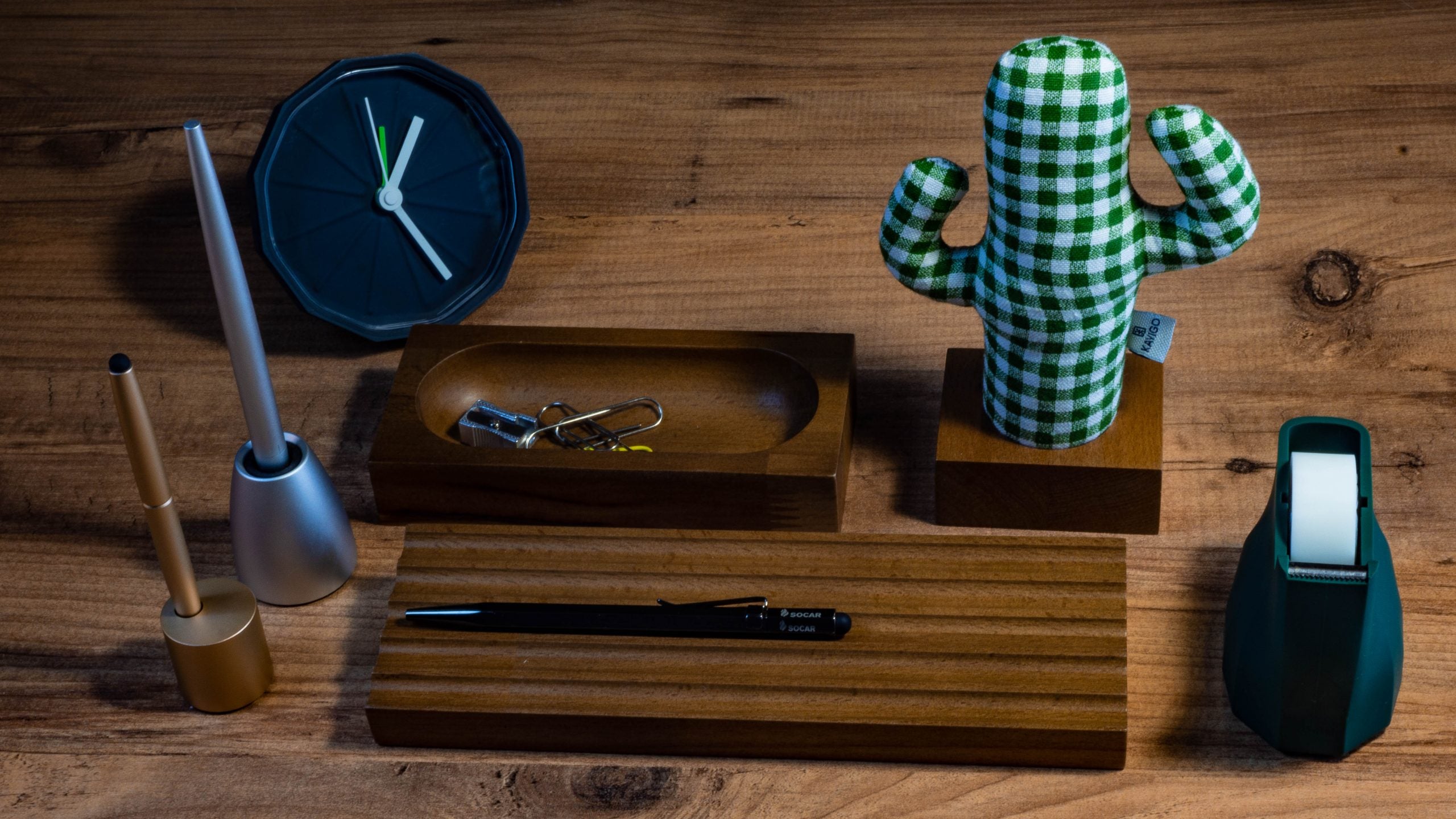 Kayigo-Woody üçlü Ofis Seti Açık Kahverengi-Masaüstü Organizer-3-Milagron.com