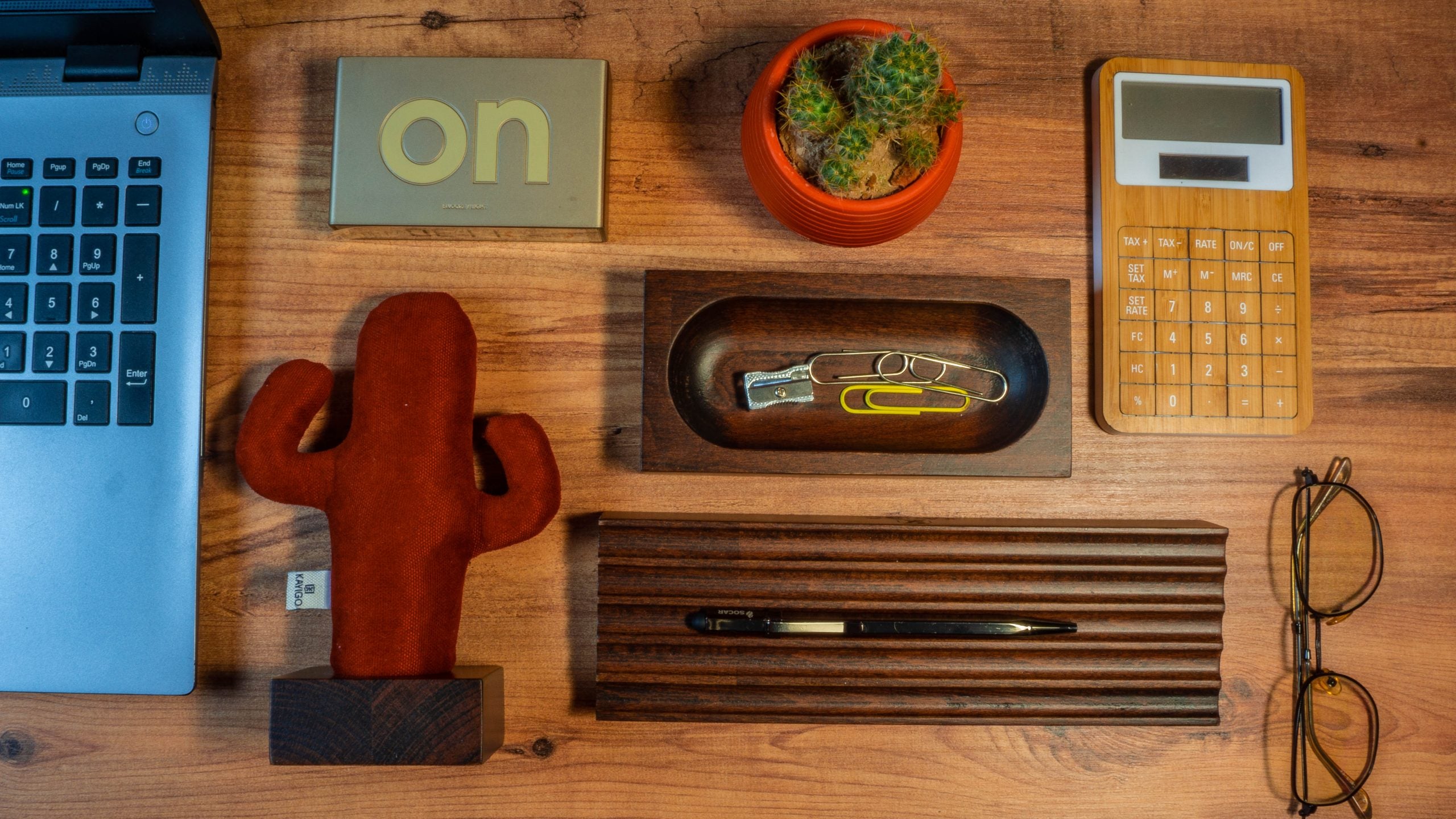 Kayigo-Woody üçlü Ofis Seti Koyu Kahverengi-Masaüstü Organizer-2-Milagron.com