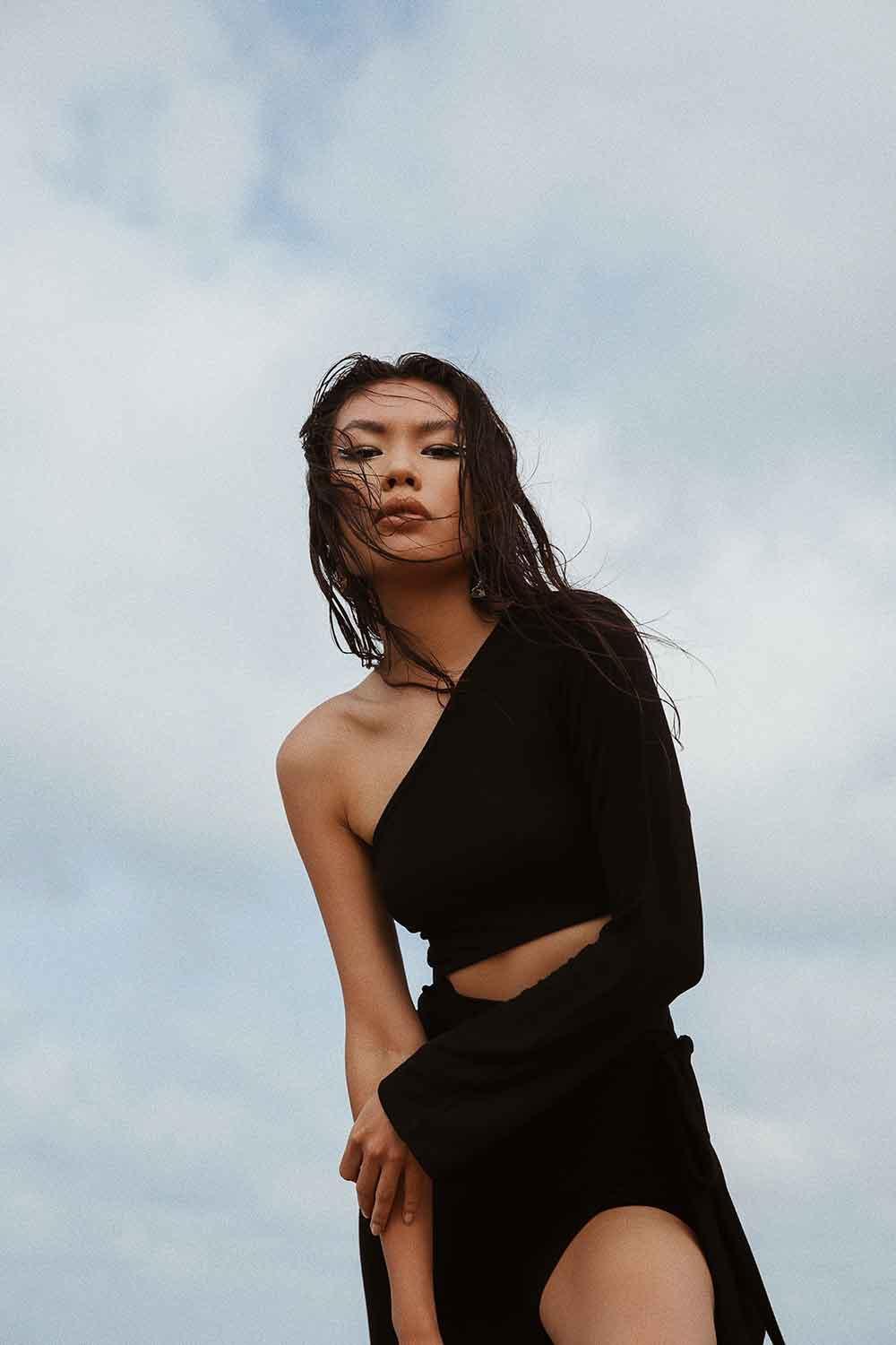 LA LOUVE-Night Butterfly Siyah Uzun Elbise-Elbise-1-Milagron.com