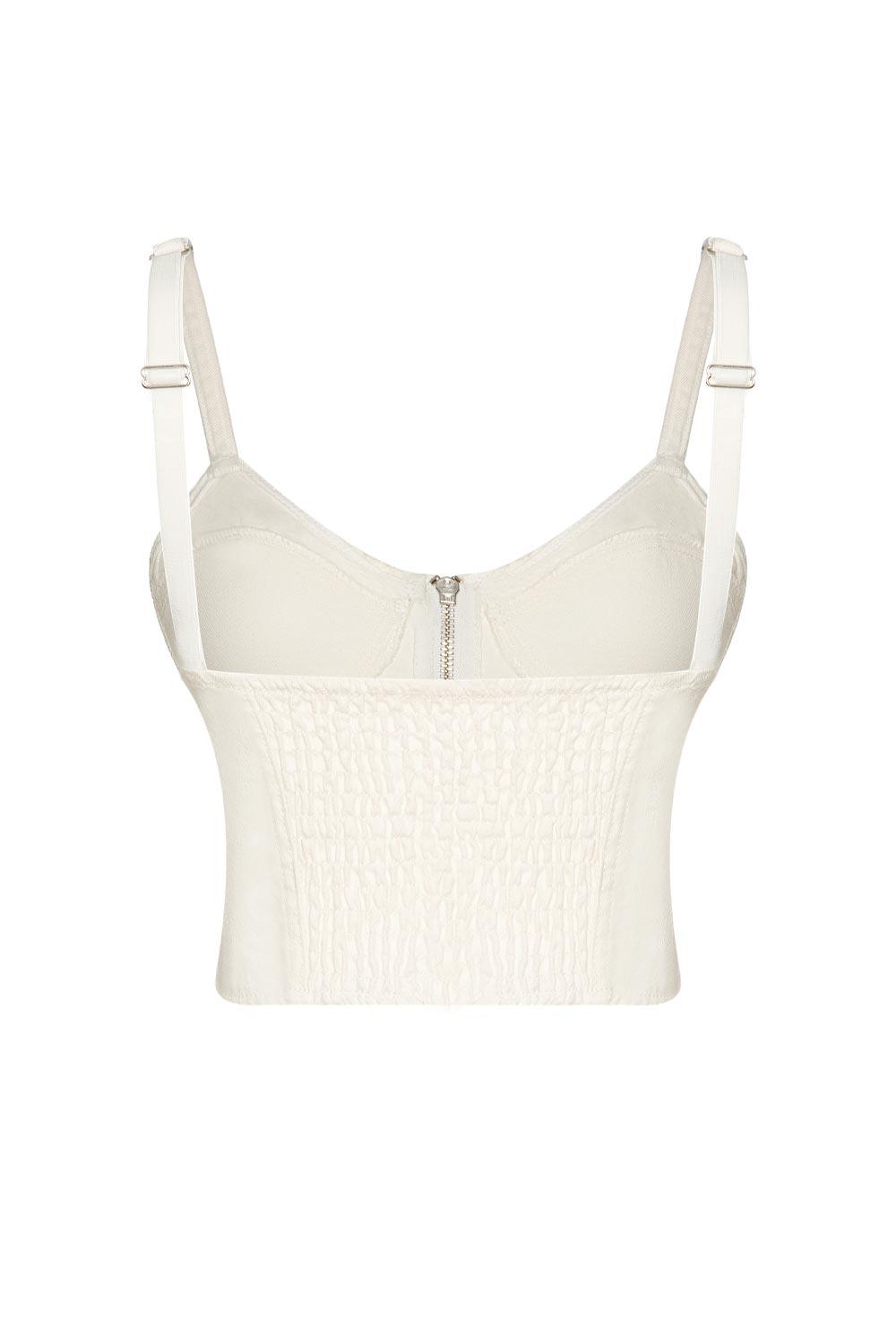 LA LOUVE-Pigeon Beyaz Büstiyer-Bluz-4-Milagron.com