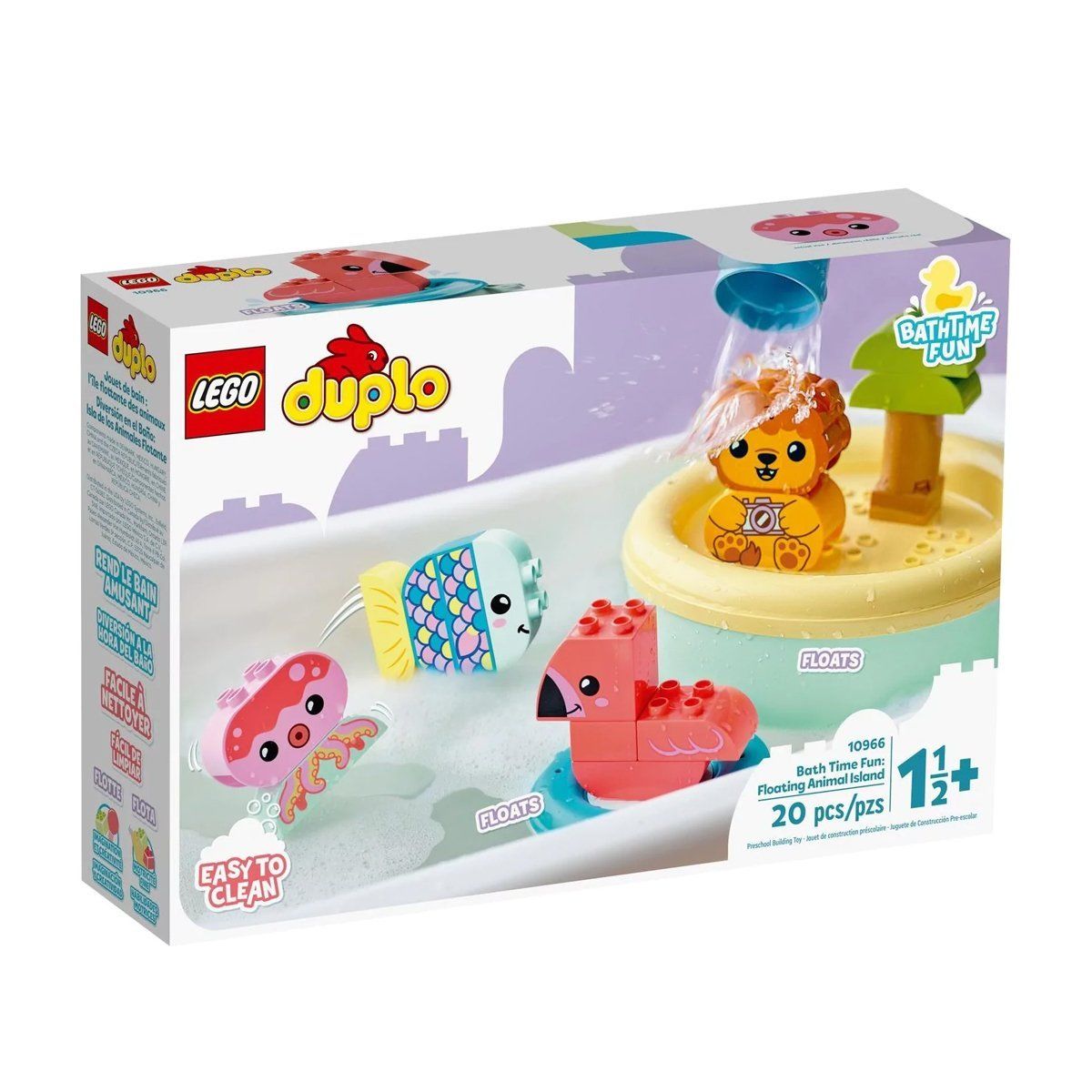 Lego-Lego Duplo Banyo Zamanı Eğlencesi Yüzen Hayvan Adası 20 Parça, +1,5 Yaş-Lego Duplo-1-Milagron.com