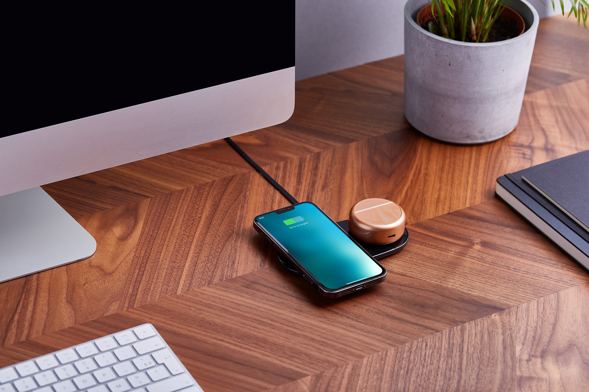 Lexon-Duo Mini şarj Cihazı Siyah-Kablosuz Şarj Aleti-4-Milagron.com