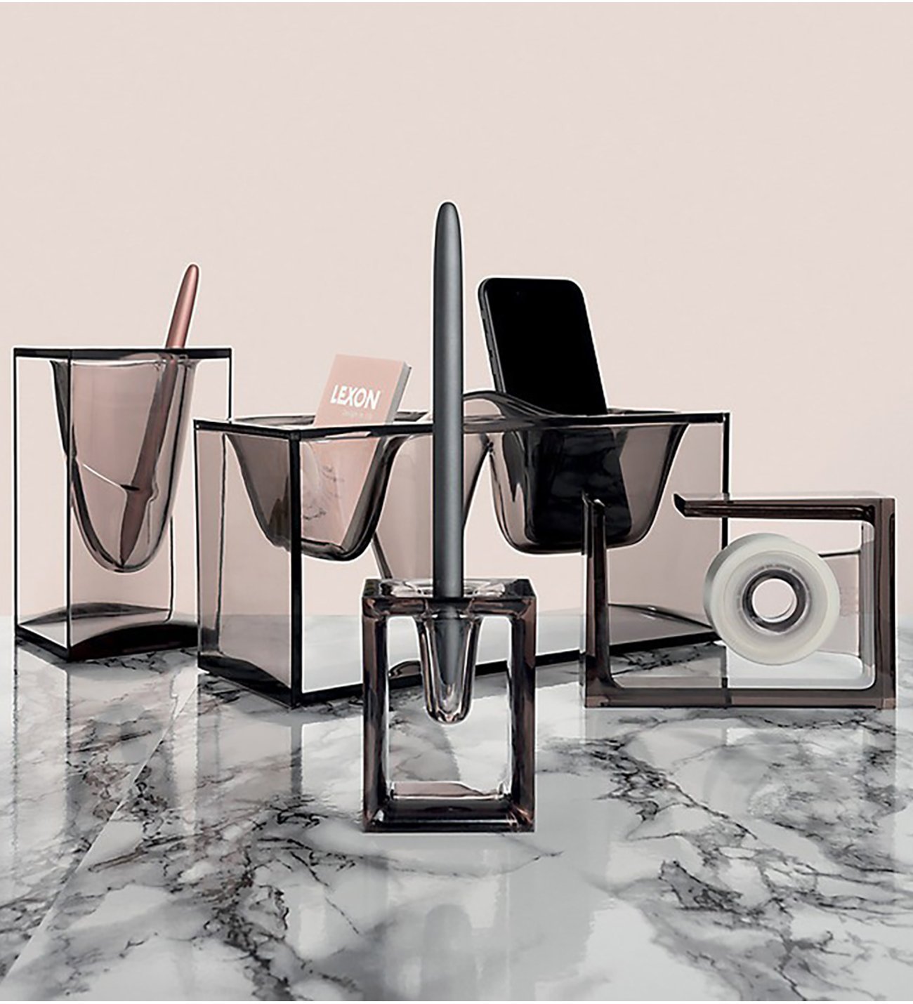 Lexon-Liquid Seti Gri-Masaüstü Organizer-1-Milagron.com