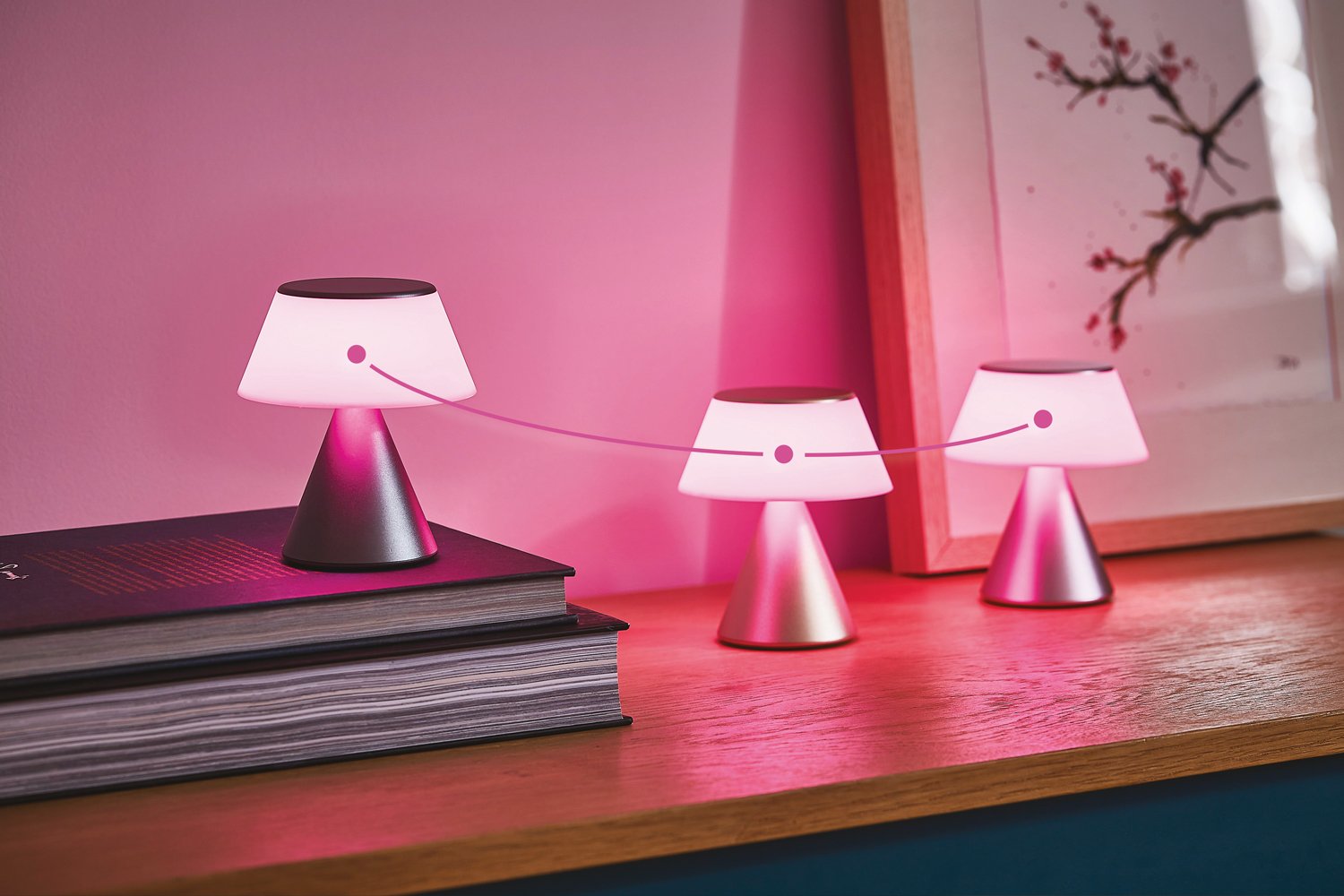 Lexon-Luma M Led Lamba Kırmızı-Masa Lambası-2-Milagron.com