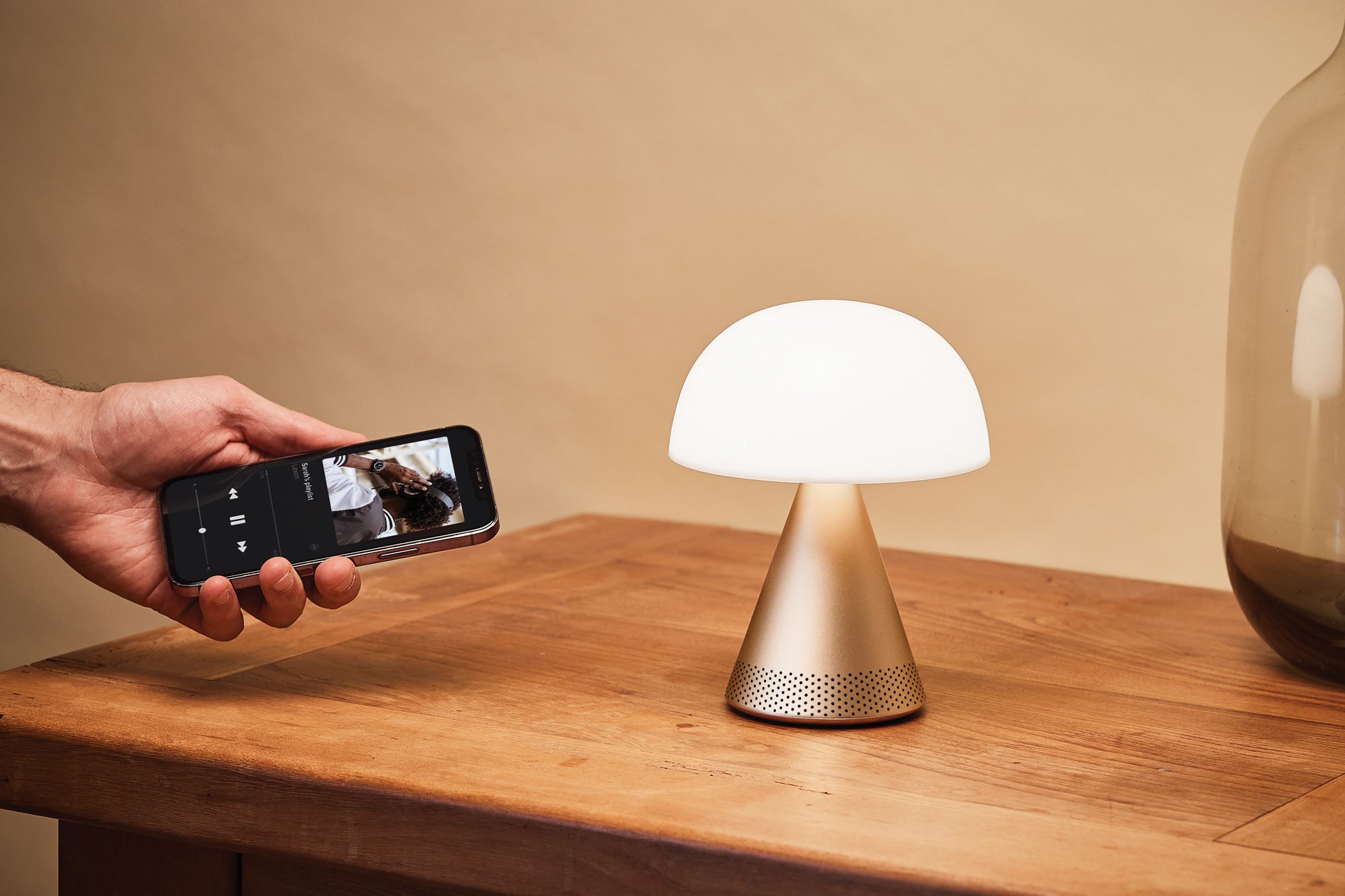 Lexon-Mina L Led Lamba Ve Bluetooth Hoparlör Dore-Led Lamba-2-Milagron.com