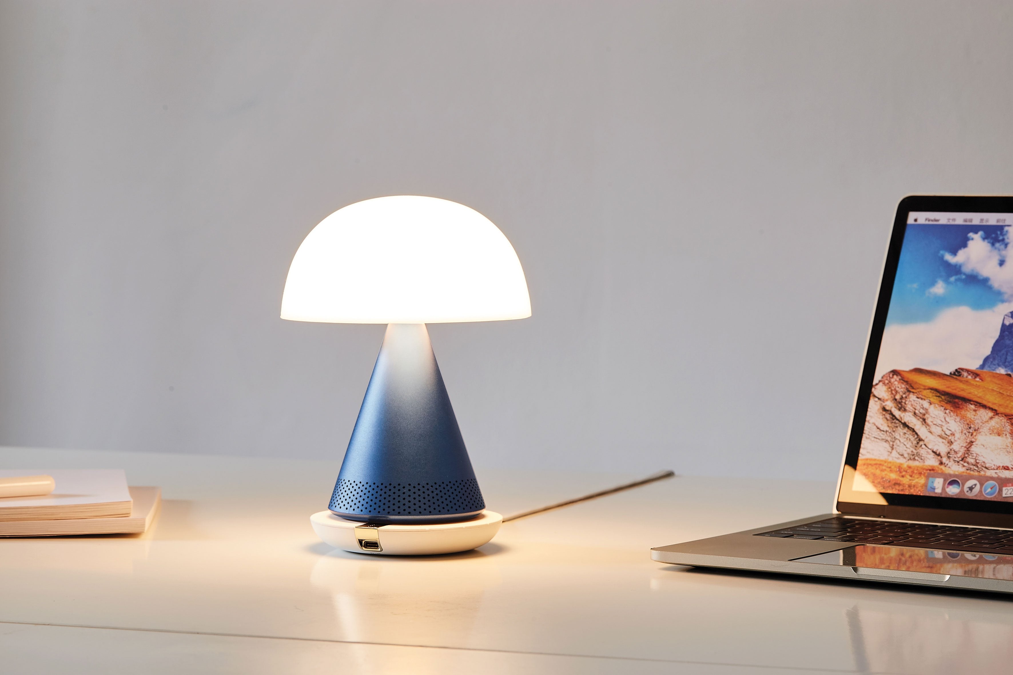 Lexon-Mina L Led Lamba Ve Bluetooth Hoparlör Lacivert-Led Lamba-4-Milagron.com